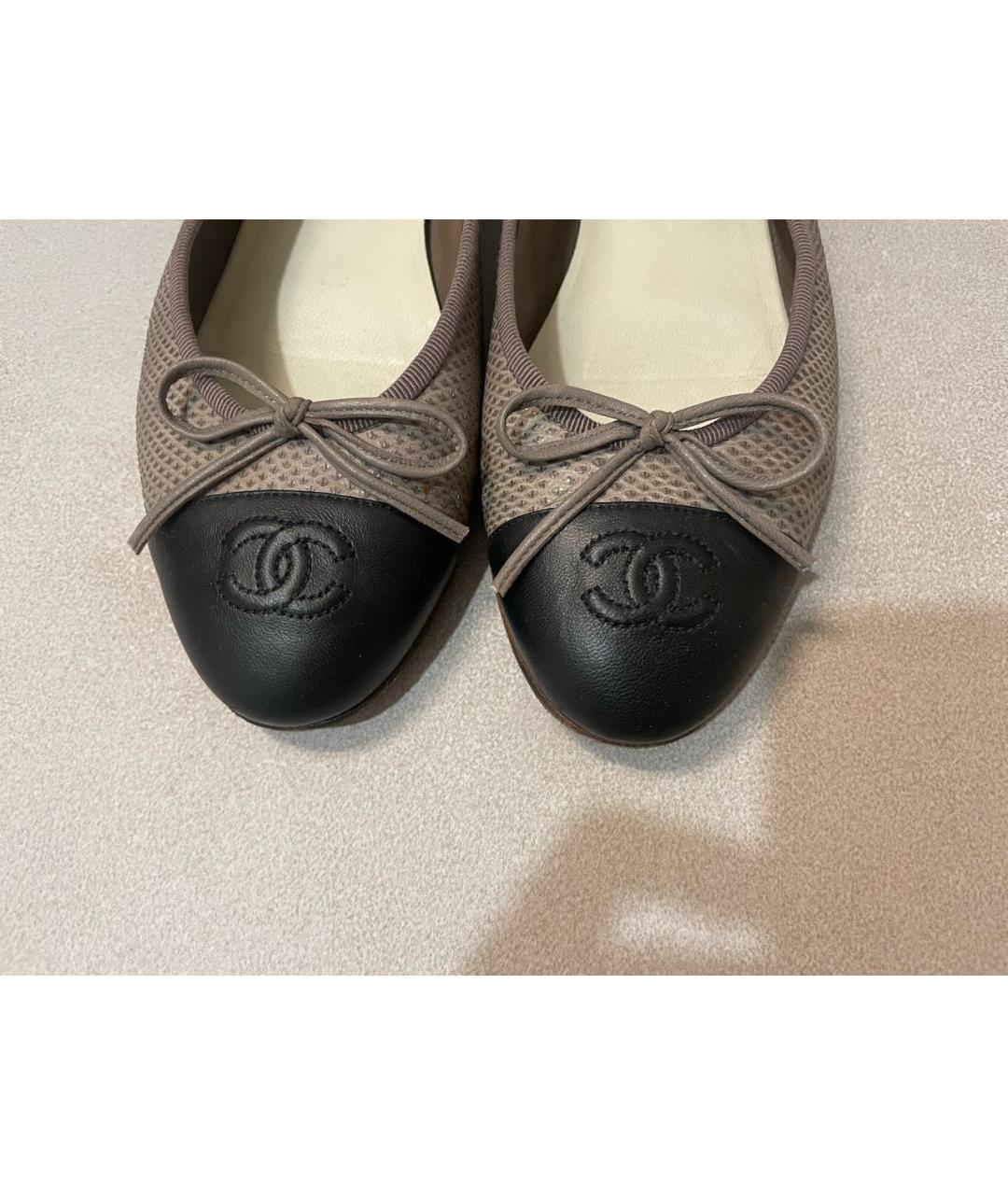 CHANEL Бежевые балетки из экзотической кожи, фото 5