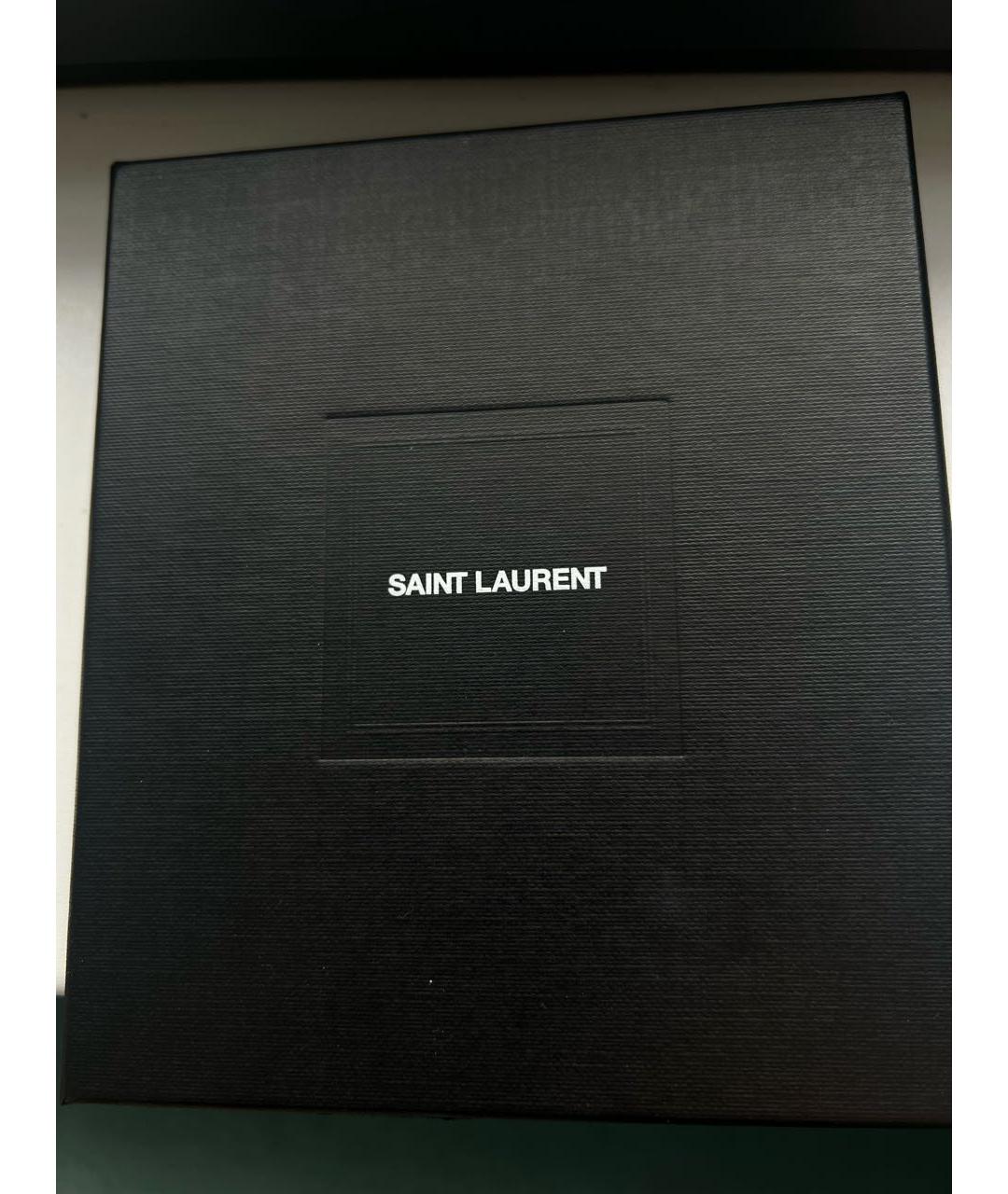 SAINT LAURENT Черный кожаный кошелек, фото 2