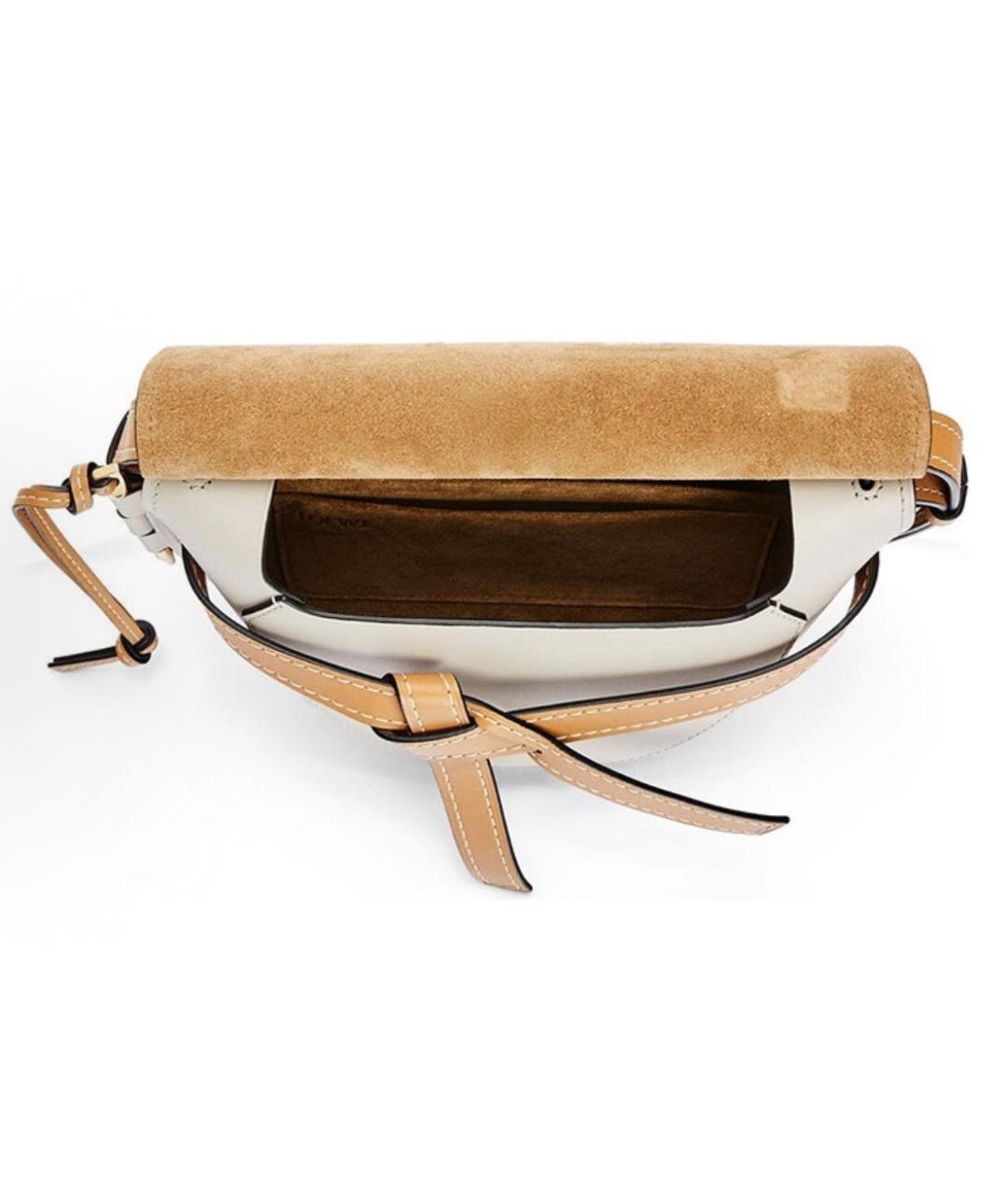 LOEWE Бежевая кожаная сумка через плечо, фото 4