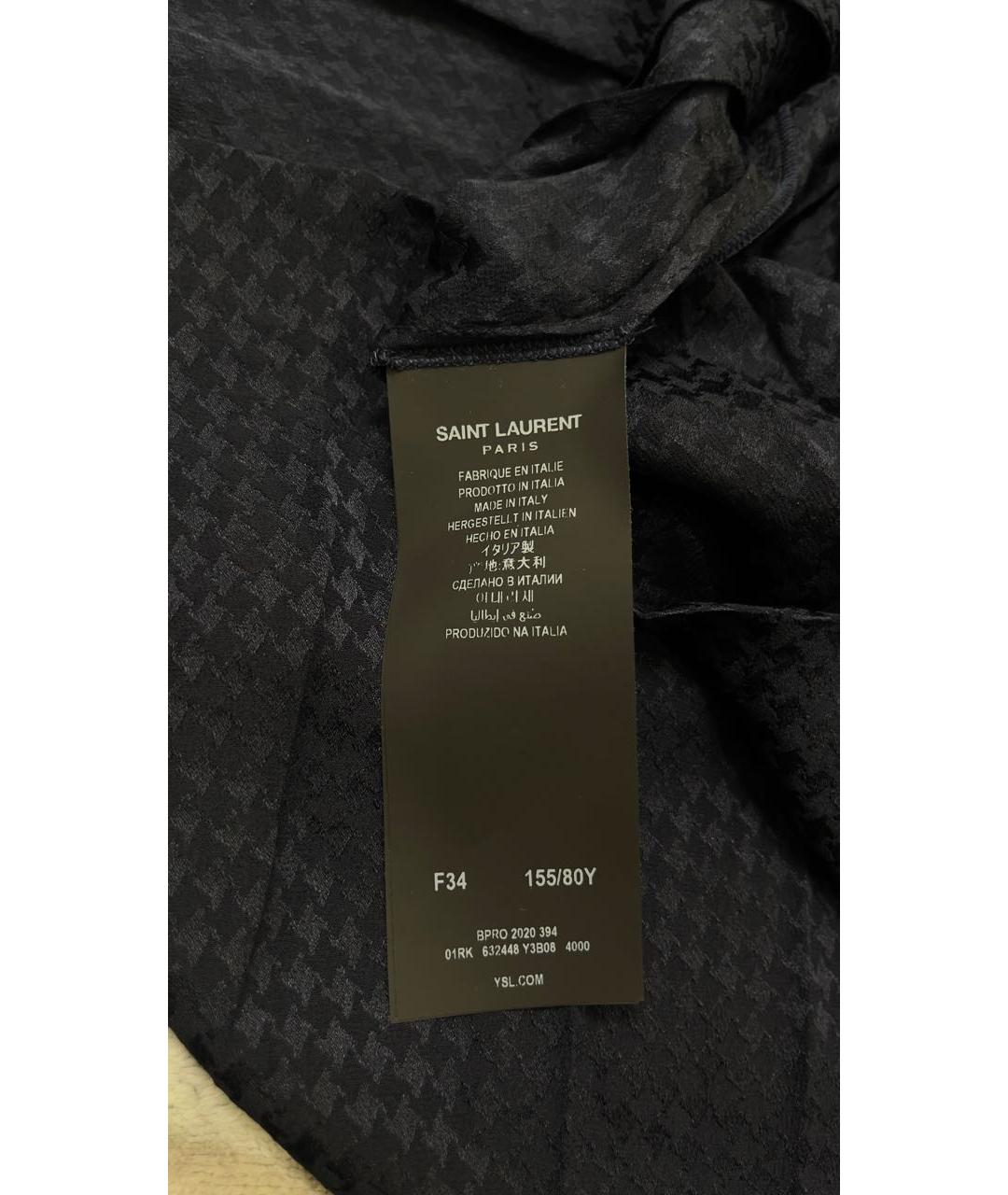 SAINT LAURENT Темно-синее шелковое коктейльное платье, фото 8