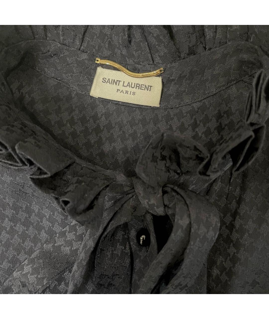 SAINT LAURENT Темно-синее шелковое коктейльное платье, фото 5