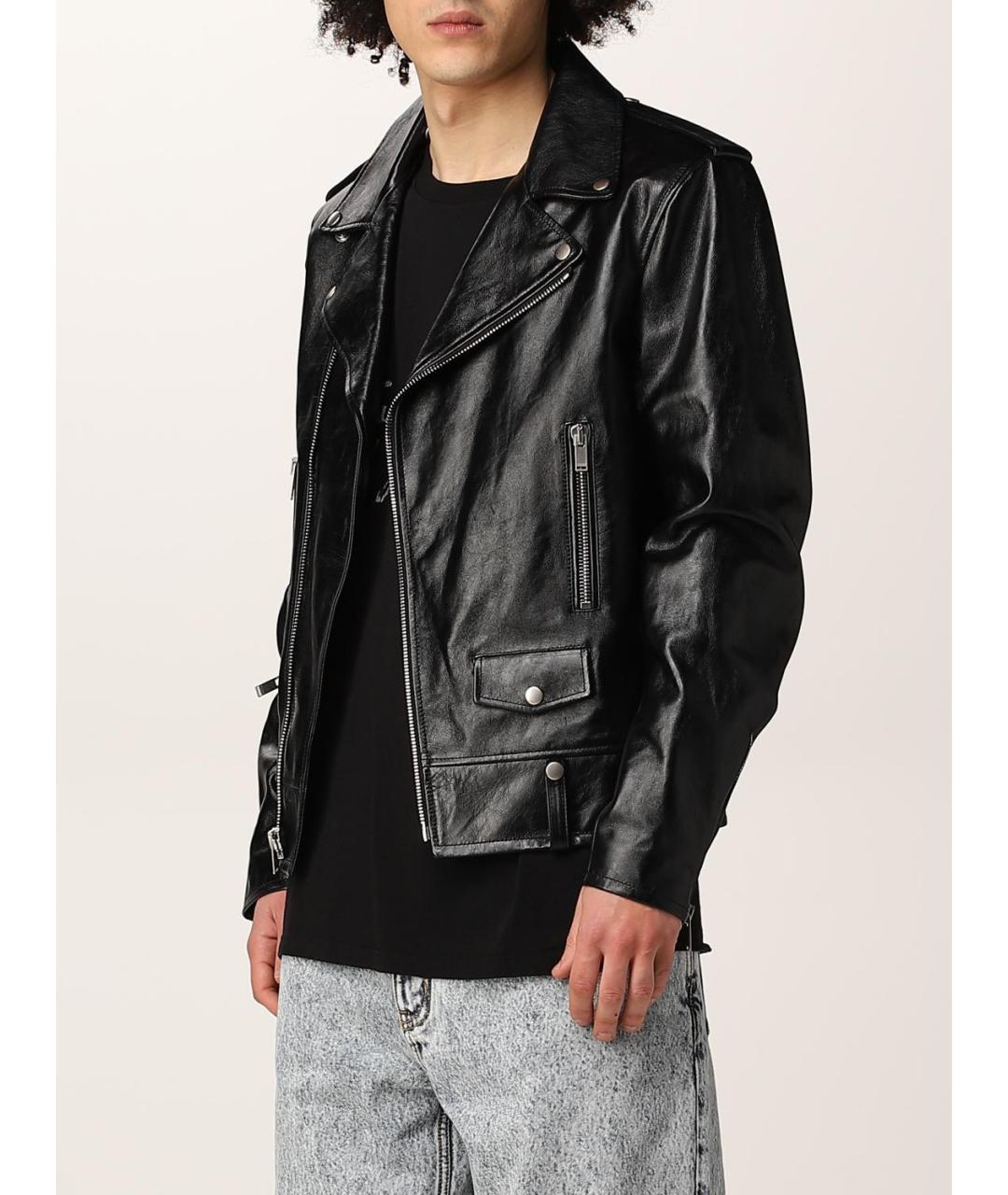SAINT LAURENT Черная кожаная куртка, фото 5