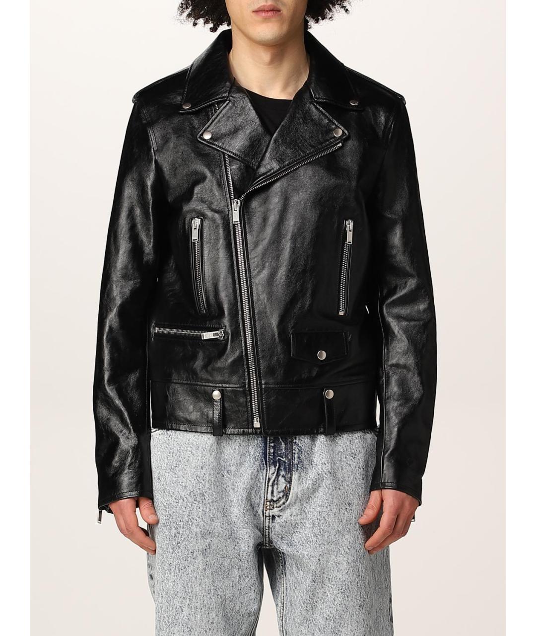 SAINT LAURENT Черная кожаная куртка, фото 2