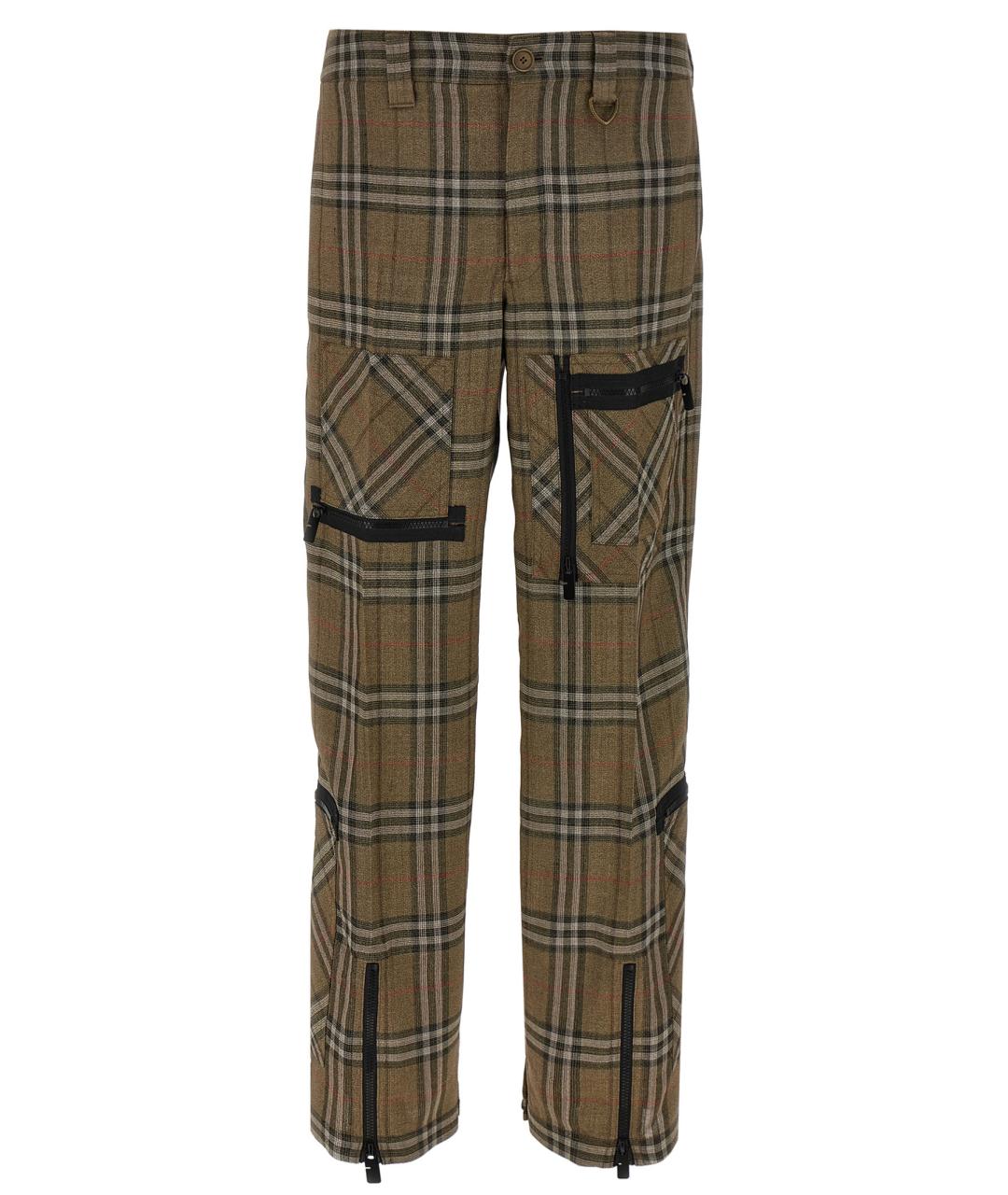 BURBERRY Мульти вискозные повседневные брюки, фото 1