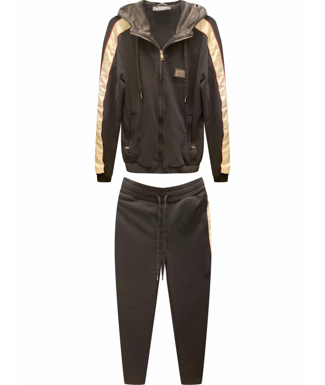 DOLCE&GABBANA Черный хлопковый спортивный костюм, фото 1