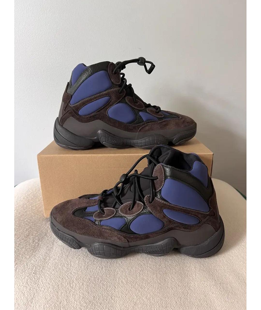 ADIDAS YEEZY Черные замшевые высокие кроссовки / кеды, фото 3