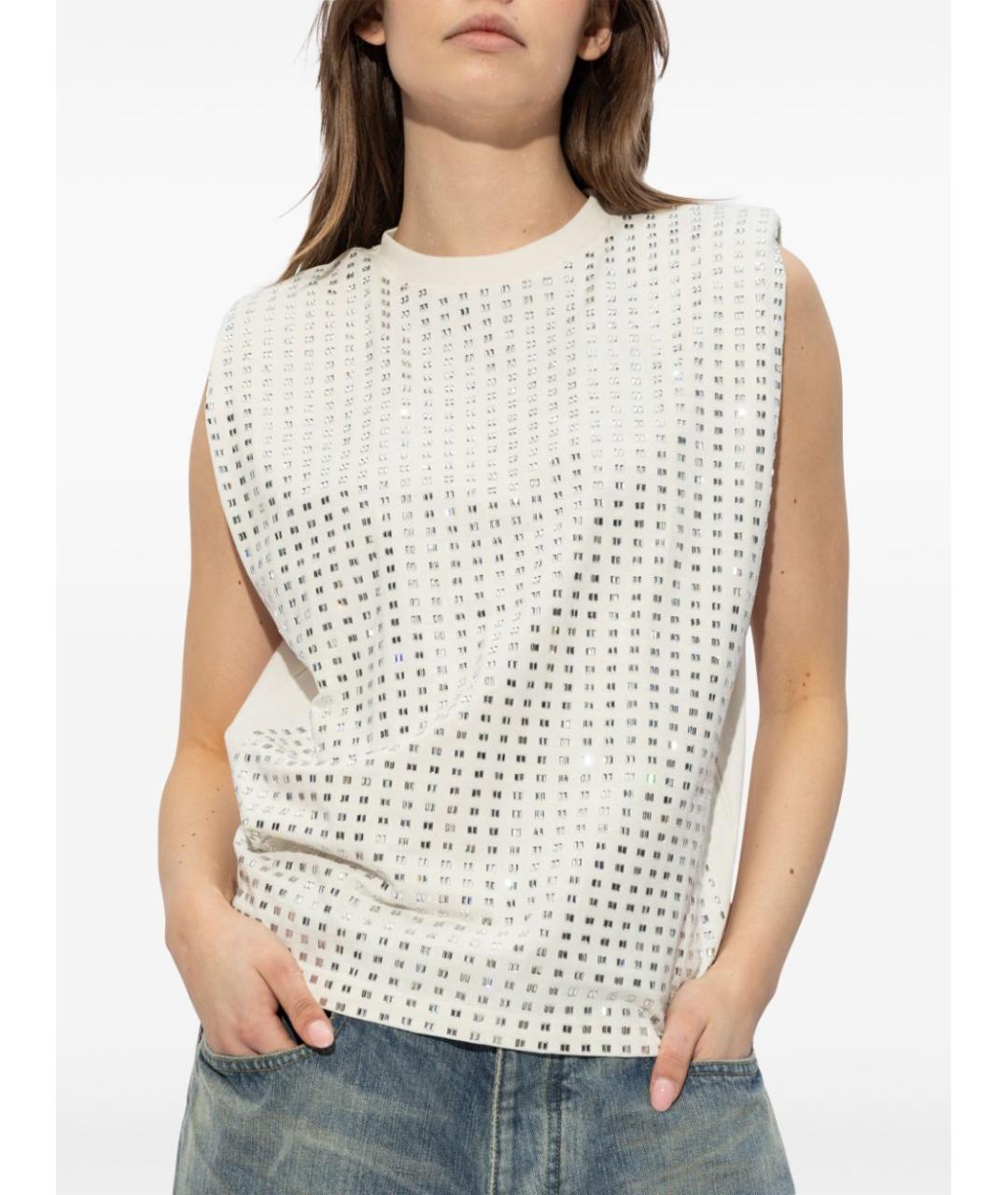 GOLDEN GOOSE DELUXE BRAND Белая хлопковая майка, фото 3