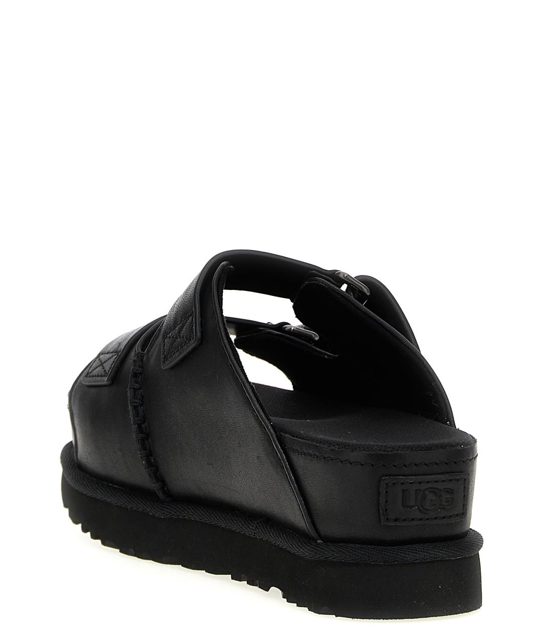 UGG AUSTRALIA Черные кожаные сабо, фото 3