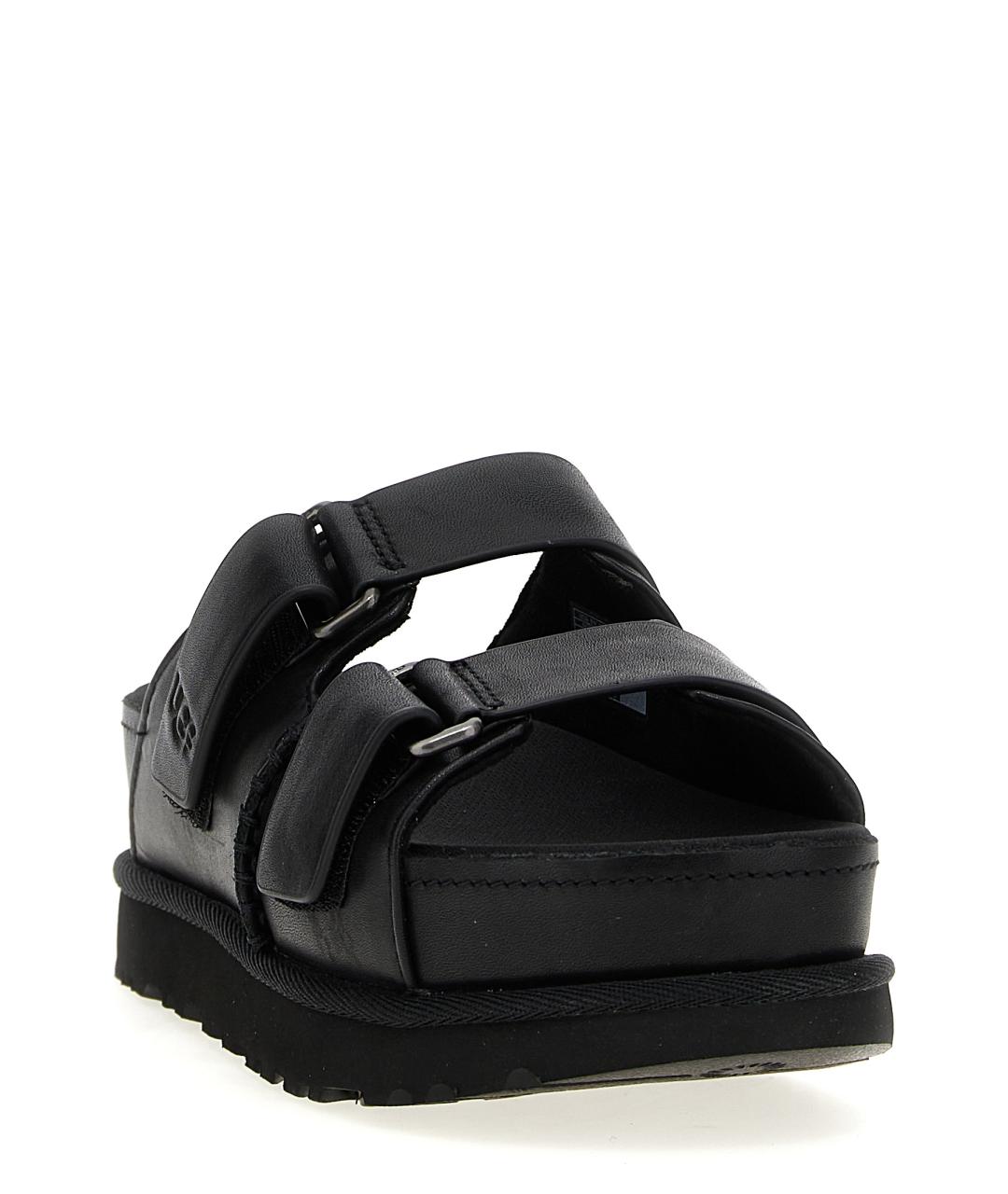 UGG AUSTRALIA Черные кожаные сабо, фото 2