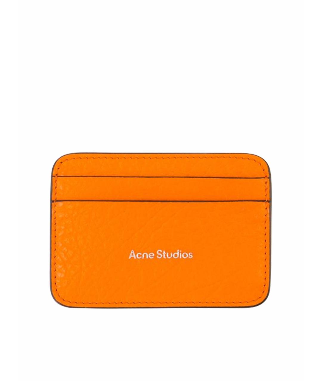 ACNE STUDIOS Оранжевый кожаный кардхолдер, фото 3