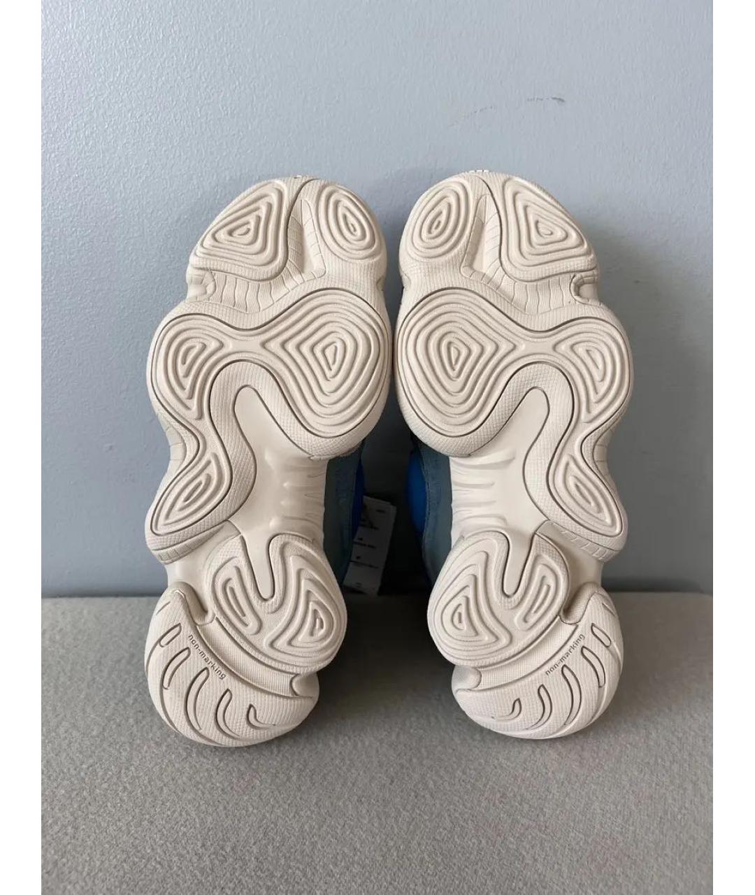ADIDAS YEEZY Бежевые замшевые высокие кроссовки / кеды, фото 7