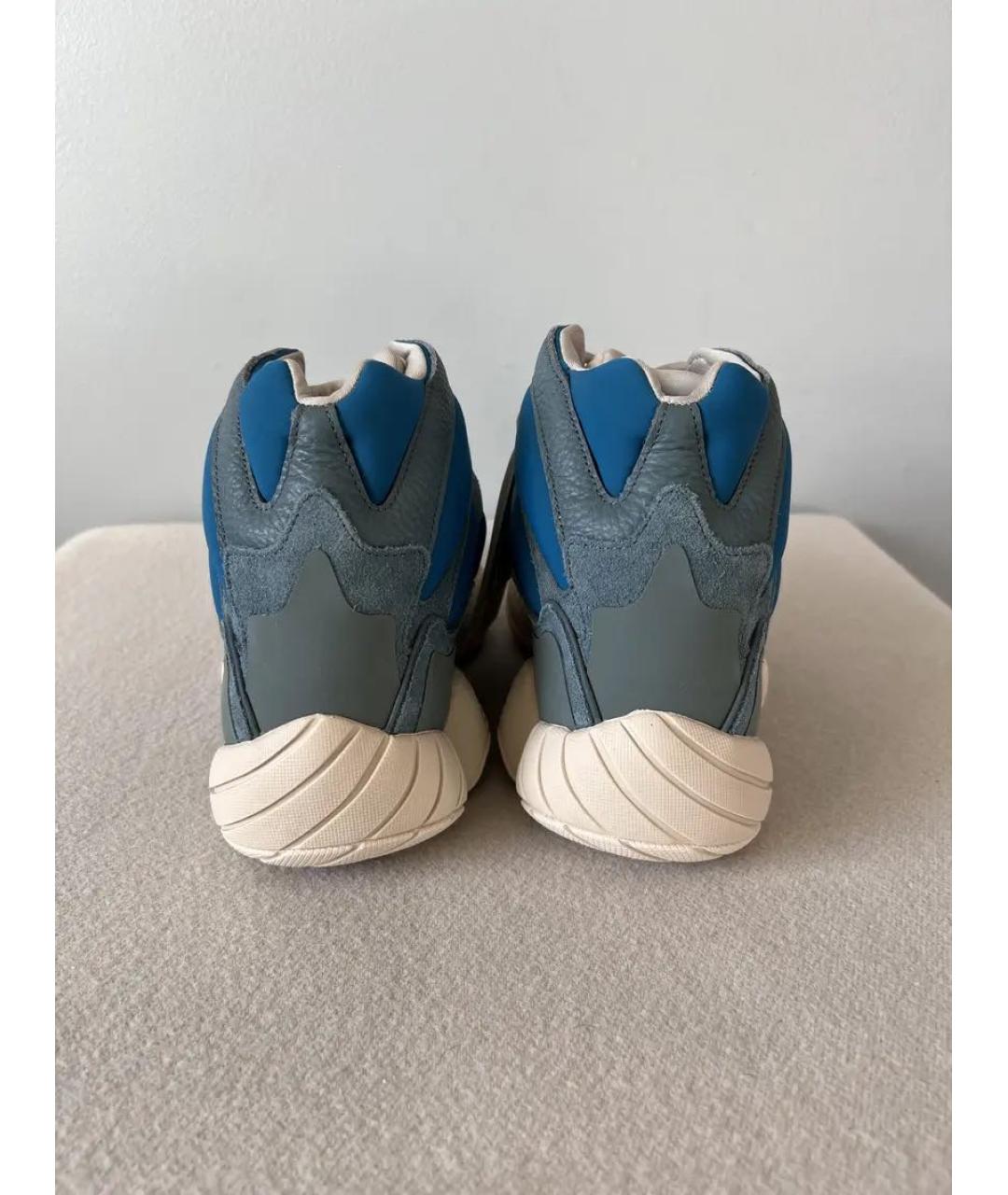 ADIDAS YEEZY Бежевые замшевые высокие кроссовки / кеды, фото 6