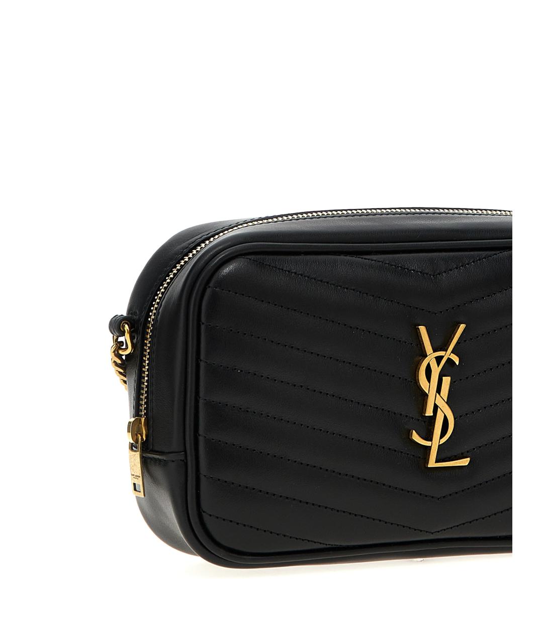 SAINT LAURENT Черная кожаная сумка через плечо, фото 3
