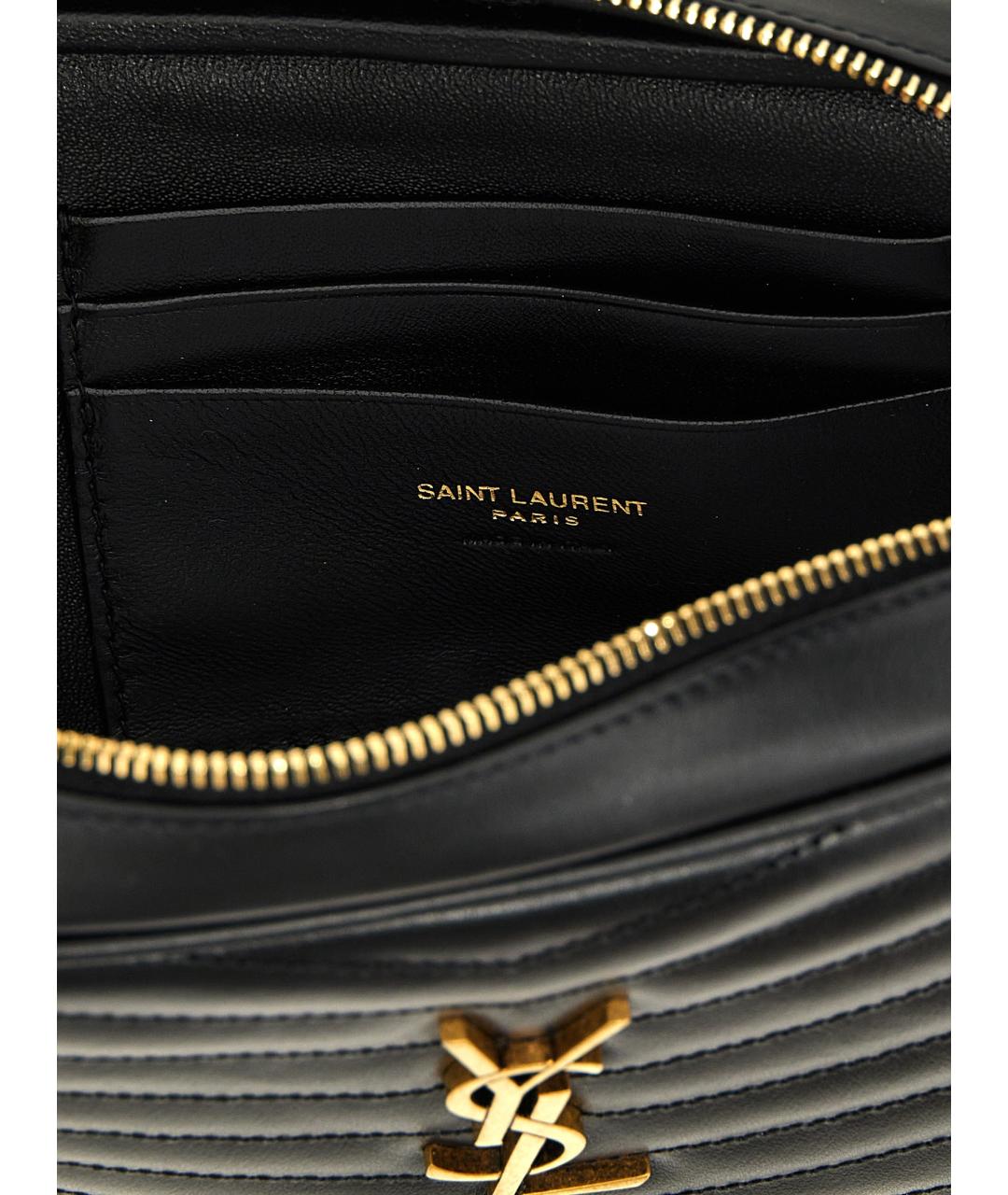 SAINT LAURENT Черная кожаная сумка через плечо, фото 4