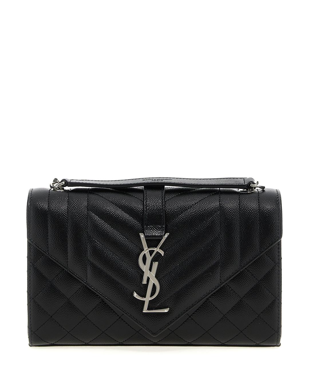 SAINT LAURENT Черная кожаная сумка через плечо, фото 1