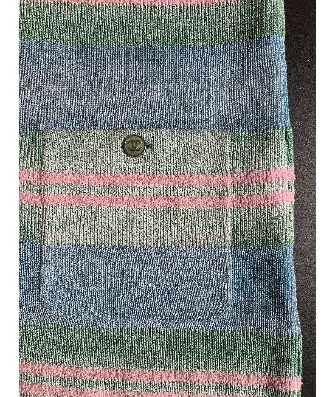 CHANEL Голубое хлопковое повседневное платье, фото 9