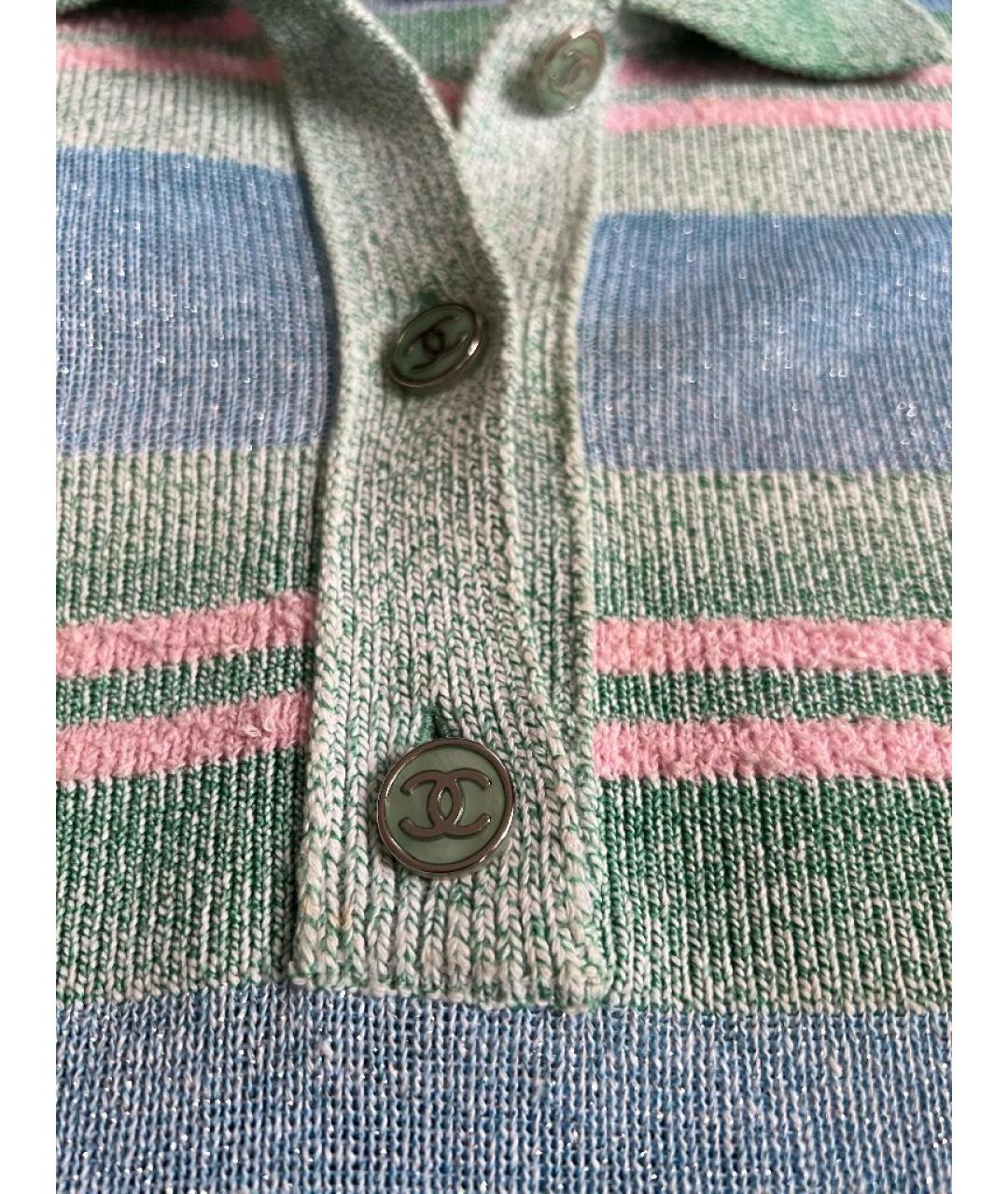 CHANEL Голубое хлопковое повседневное платье, фото 6