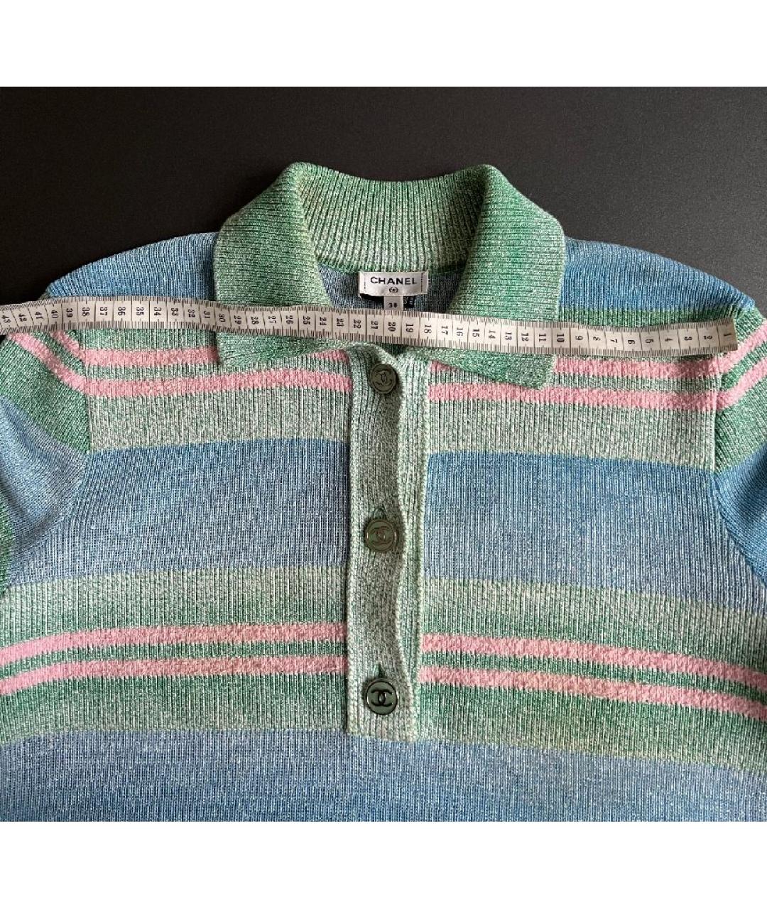 CHANEL Голубое хлопковое повседневное платье, фото 8