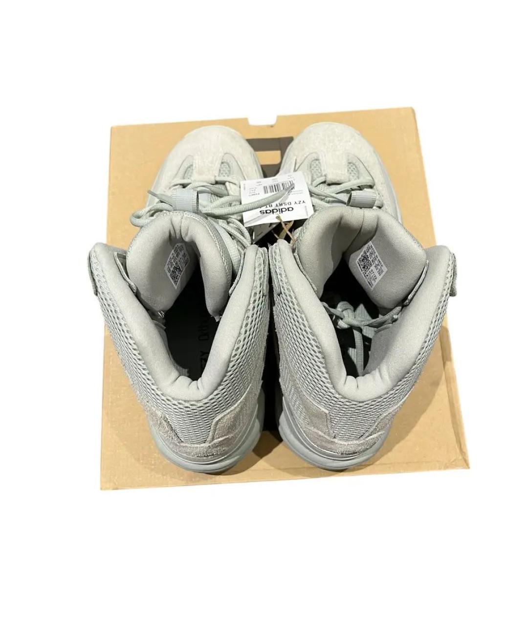 ADIDAS YEEZY Серые замшевые высокие кроссовки / кеды, фото 4