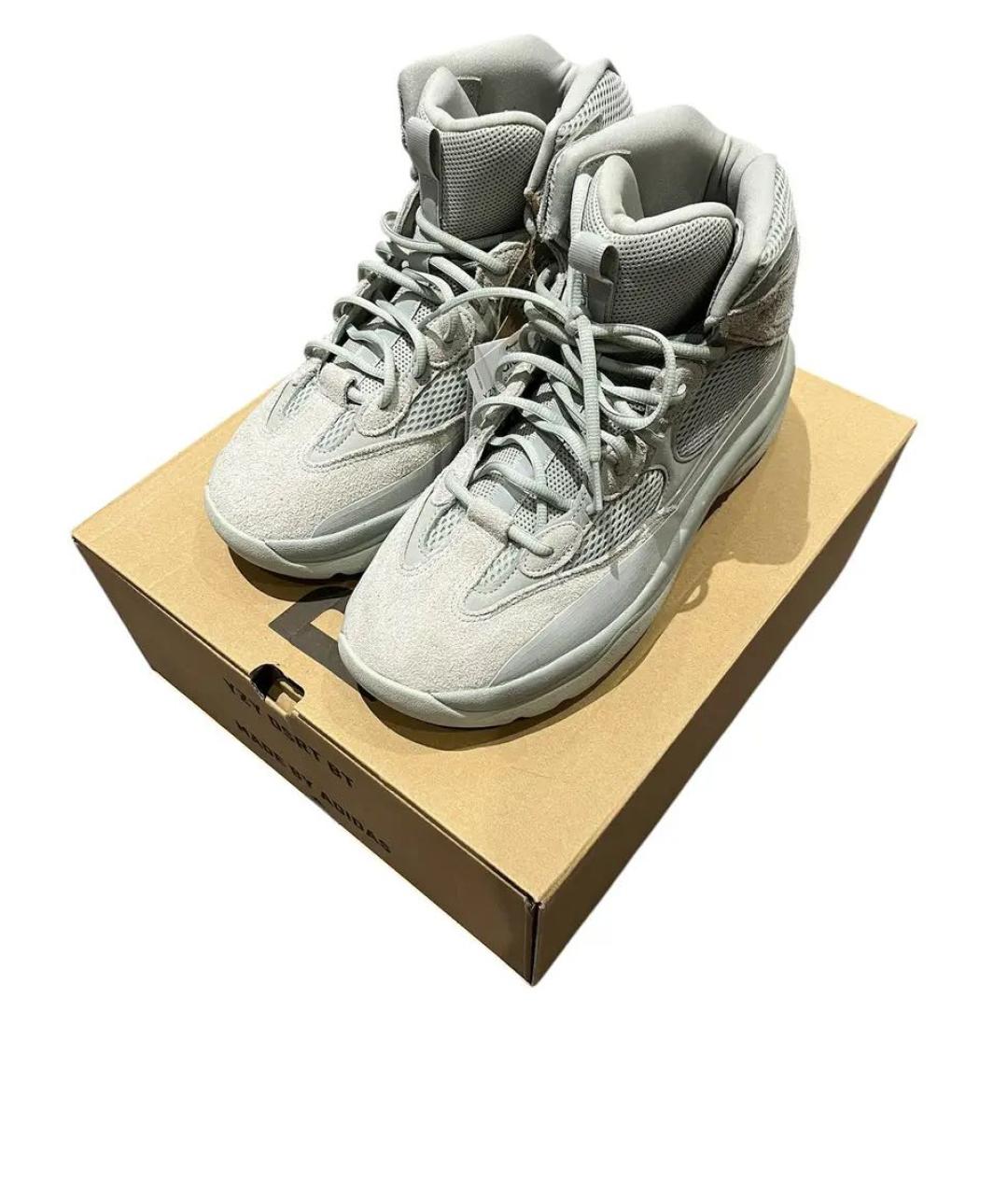ADIDAS YEEZY Серые замшевые высокие кроссовки / кеды, фото 2