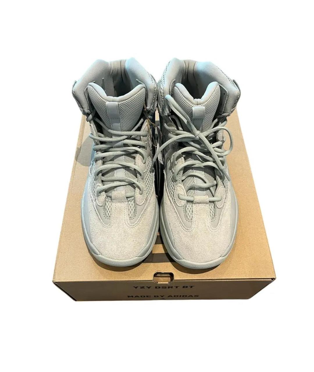 ADIDAS YEEZY Серые замшевые высокие кроссовки / кеды, фото 3