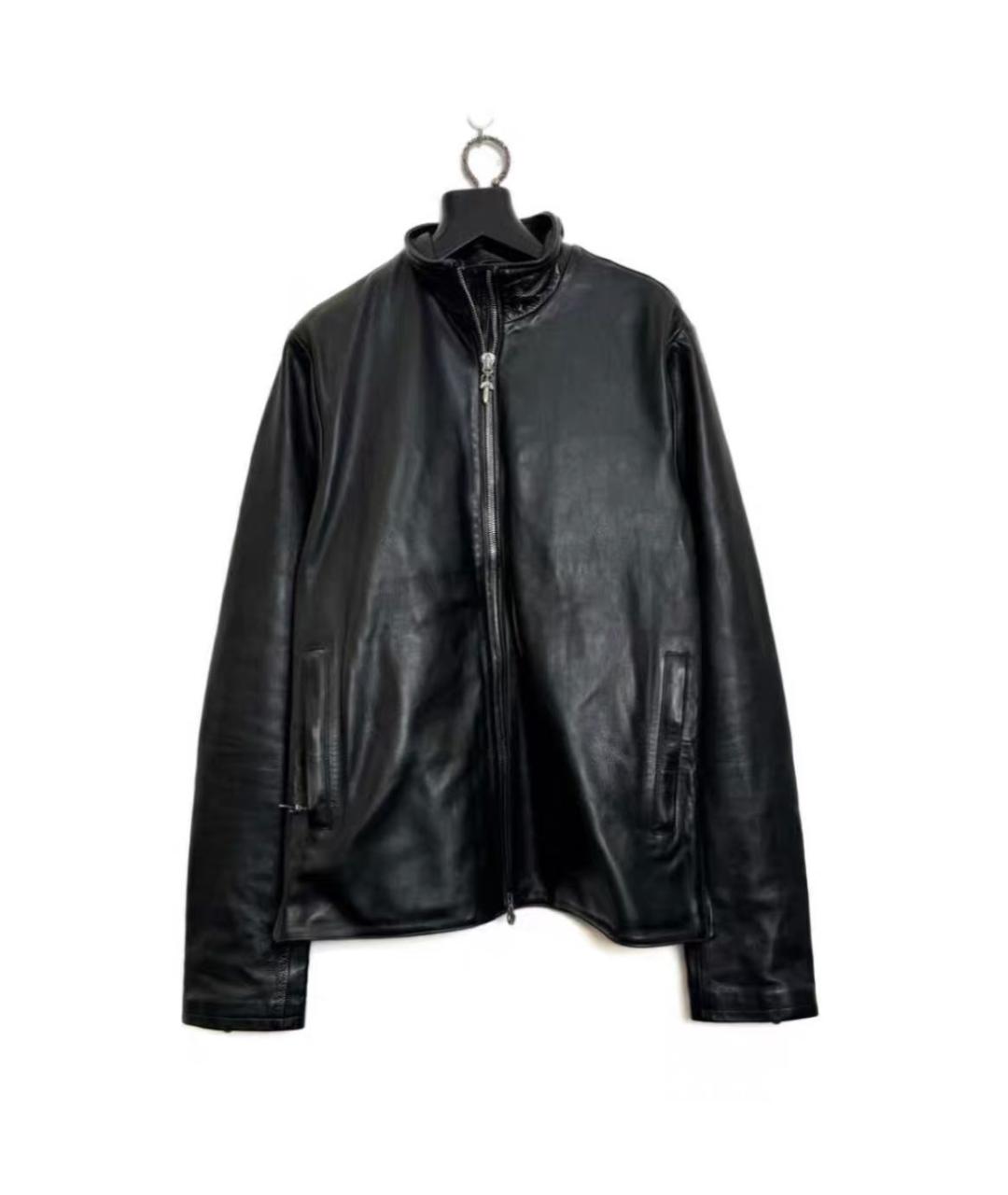 CHROME HEARTS Черная кожаная куртка, фото 3