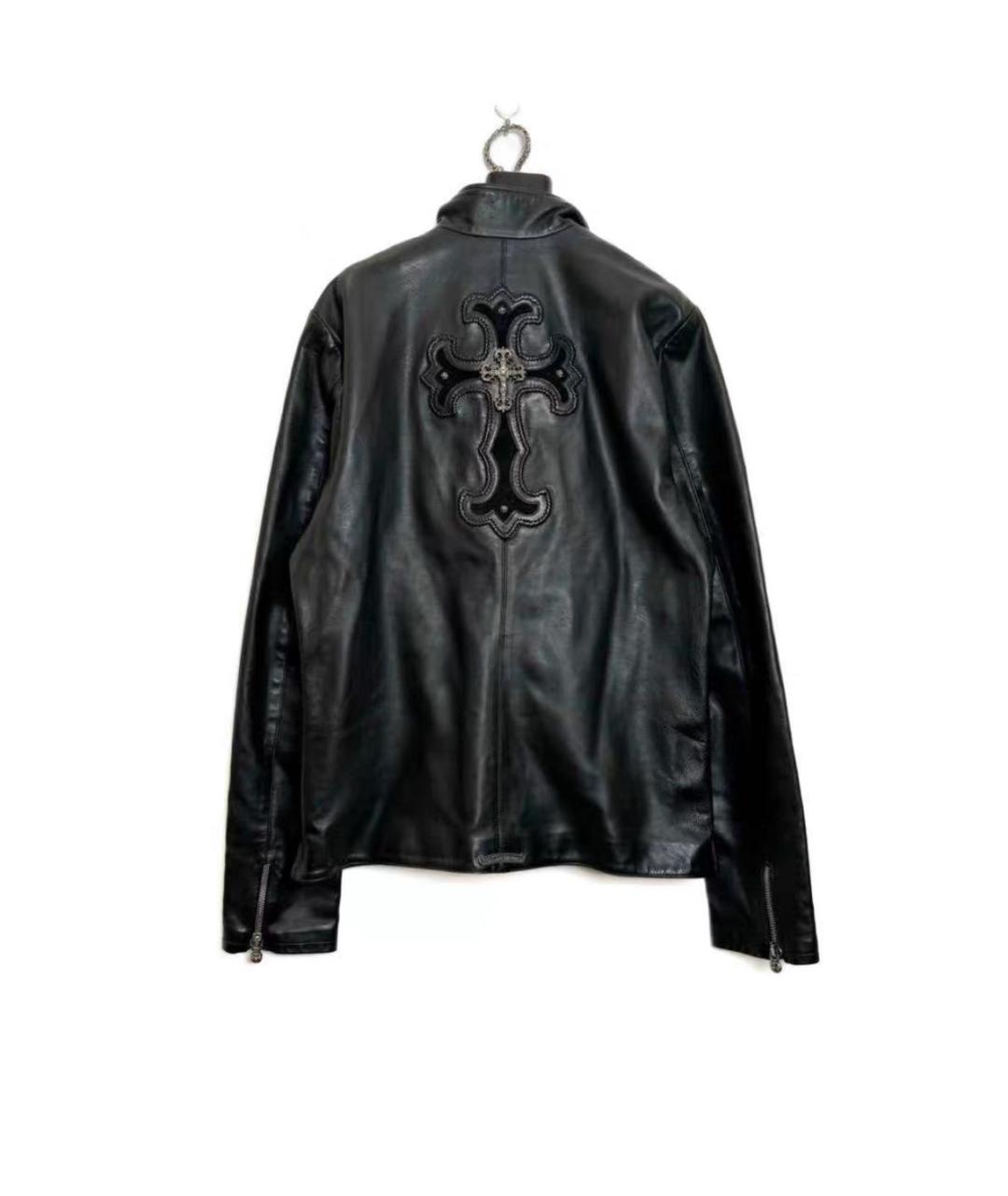 CHROME HEARTS Черная кожаная куртка, фото 2