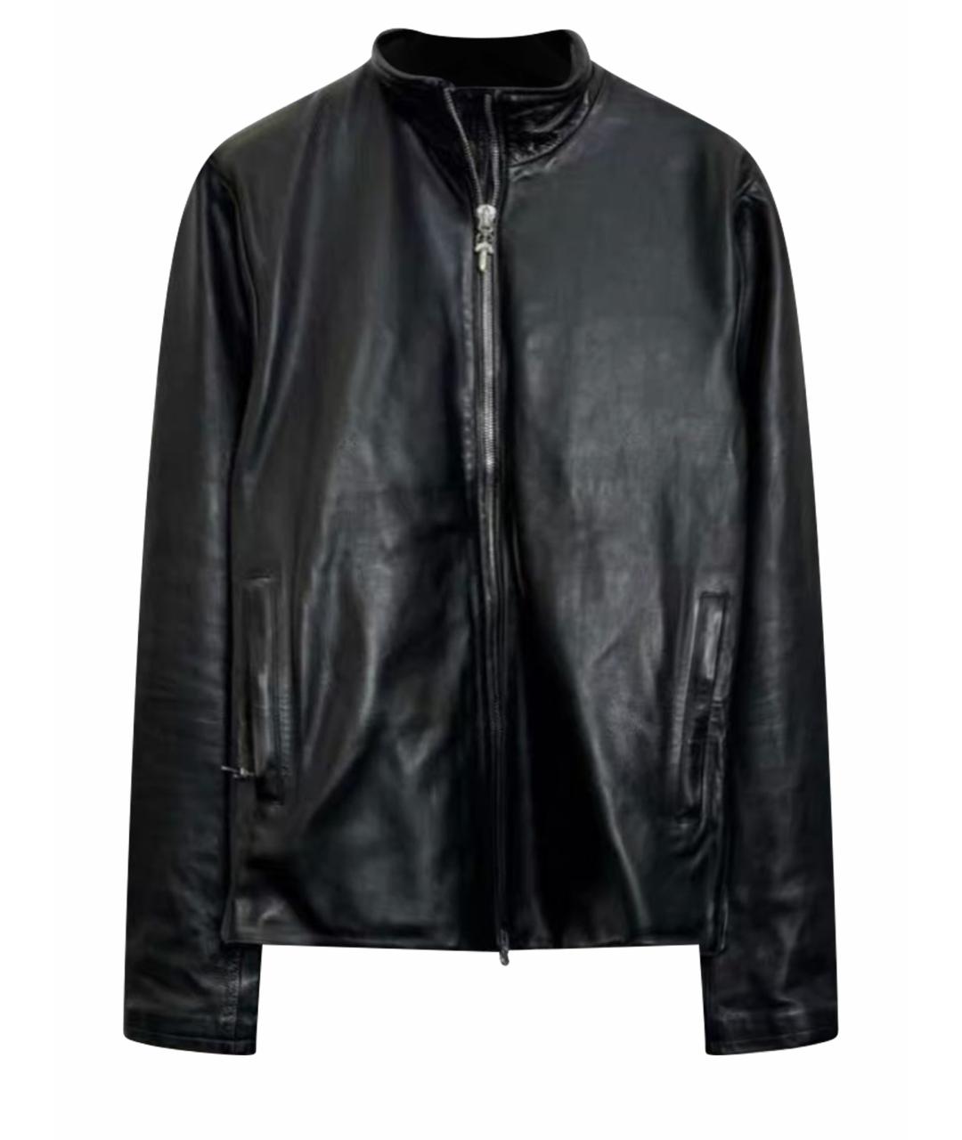 CHROME HEARTS Черная кожаная куртка, фото 1