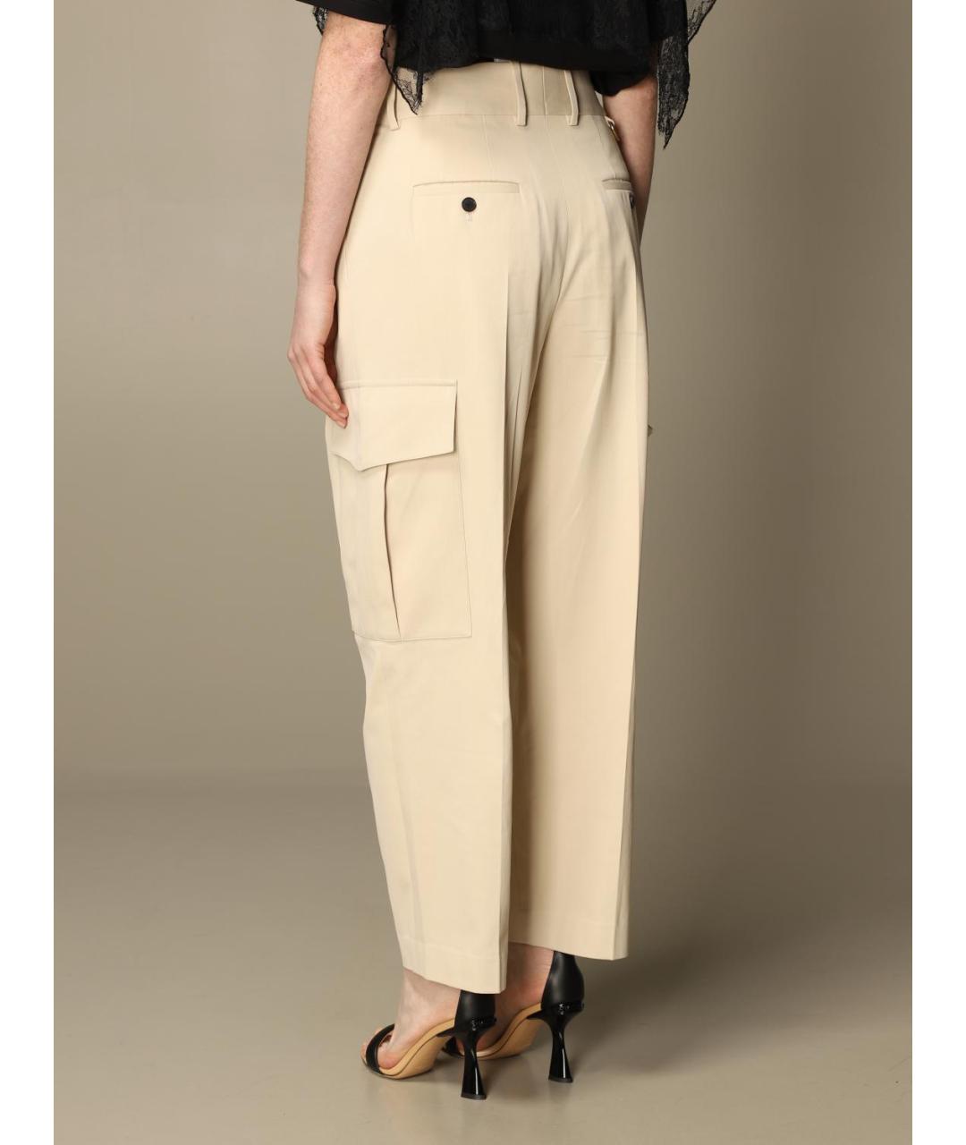 GIVENCHY Бежевые хлопковые прямые брюки, фото 4