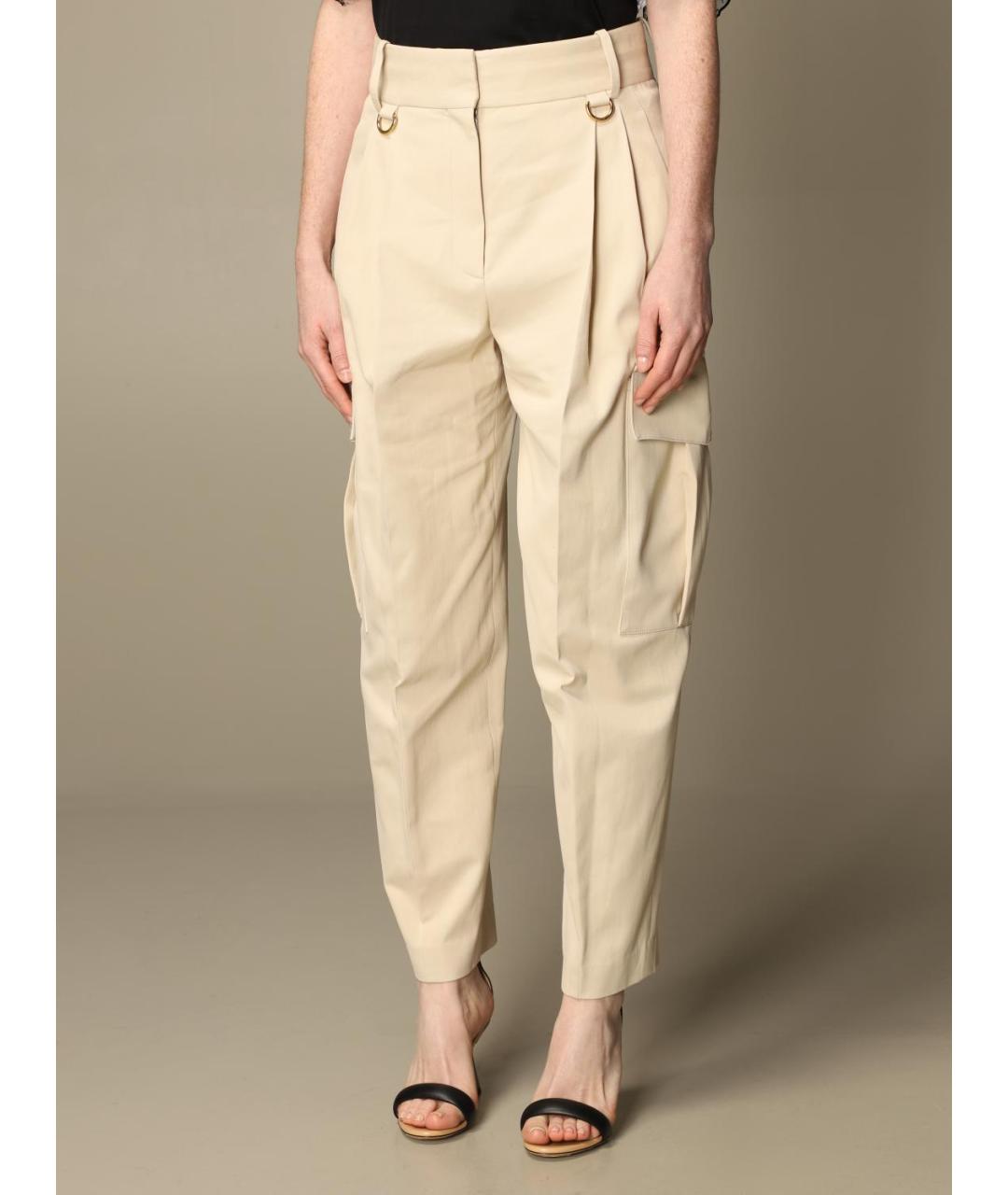 GIVENCHY Бежевые хлопковые прямые брюки, фото 5