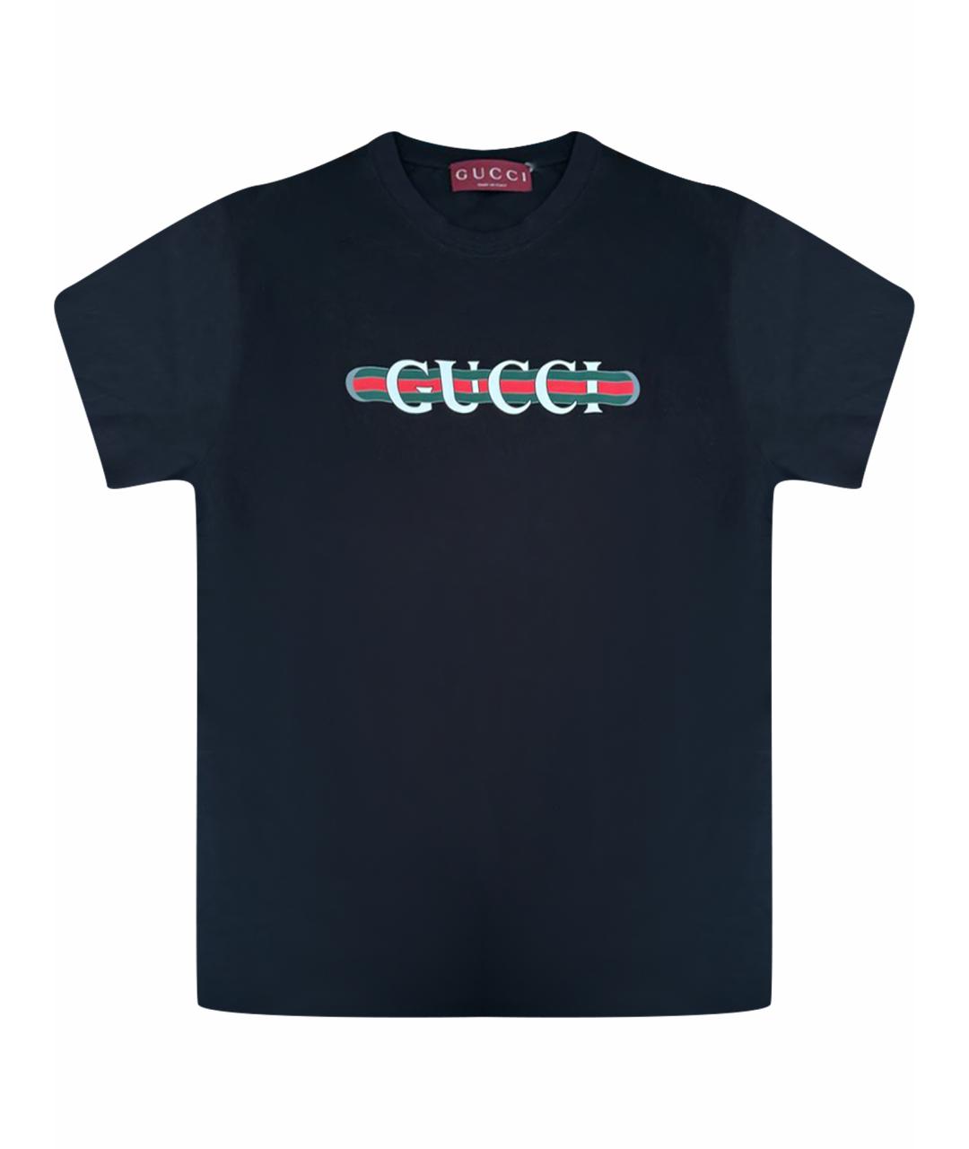 GUCCI Черная хлопковая футболка, фото 1