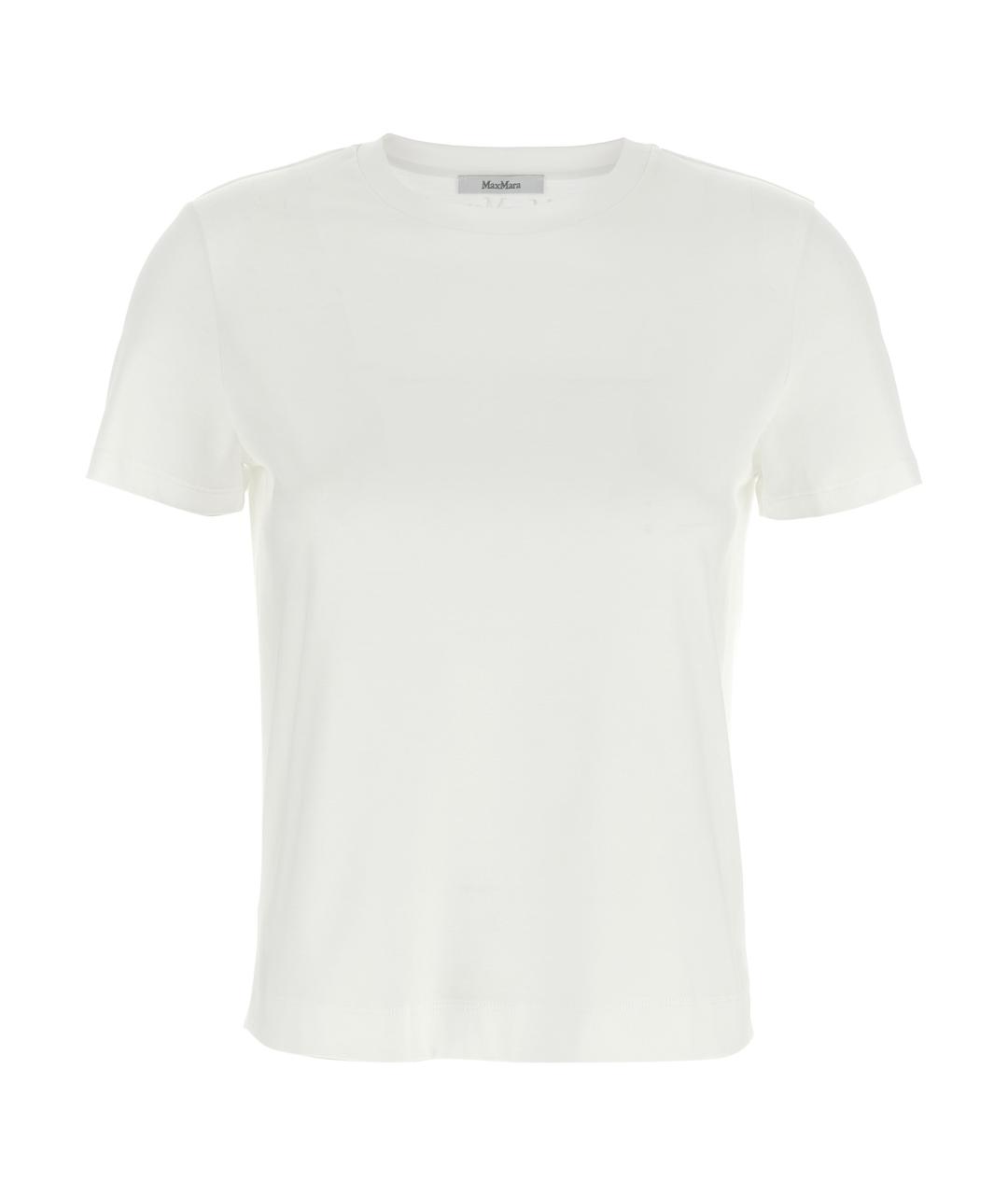 MAX MARA Белая хлопковая футболка, фото 1