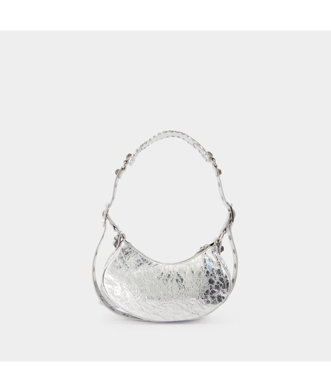 BALENCIAGA Серебряная кожаная сумка через плечо, фото 3