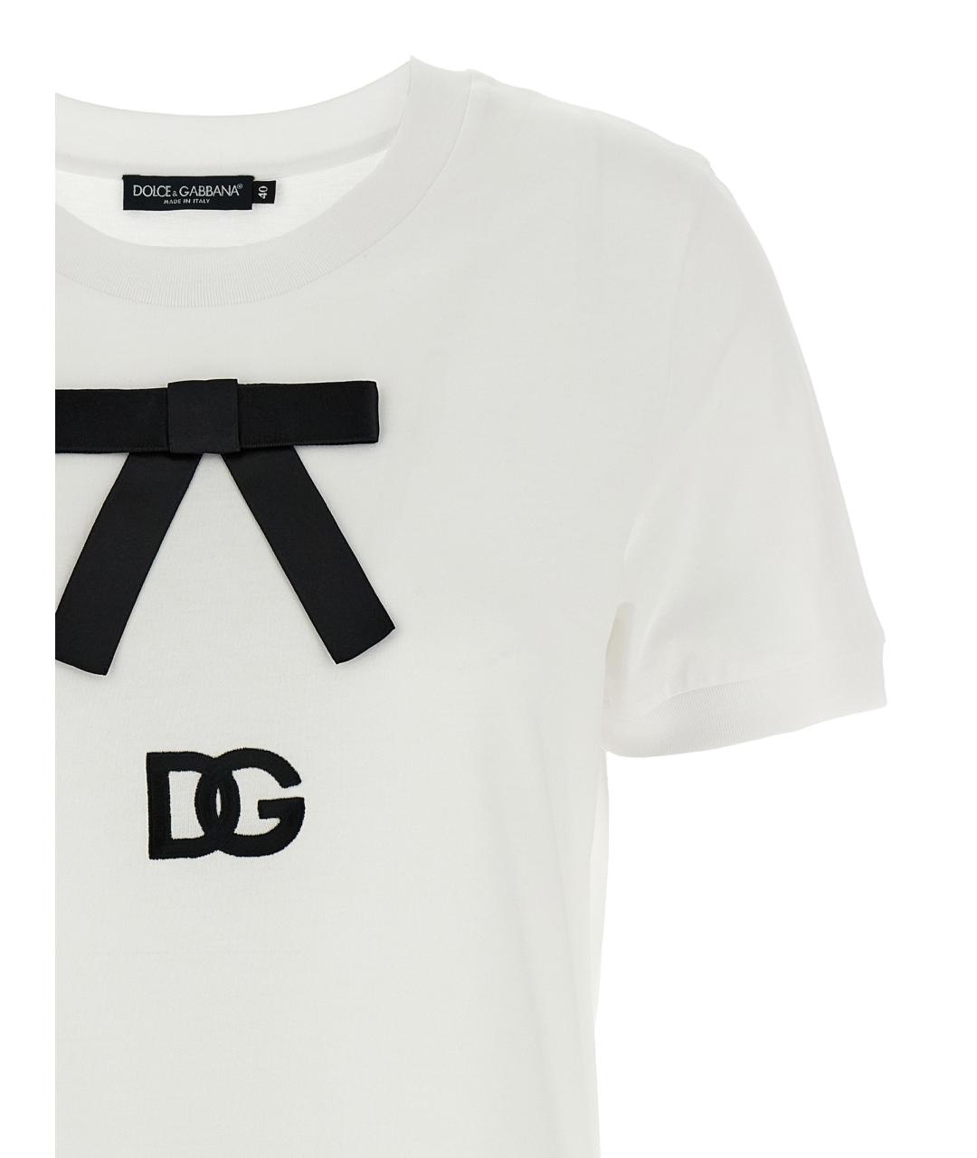 DOLCE&GABBANA Белая хлопковая футболка, фото 3