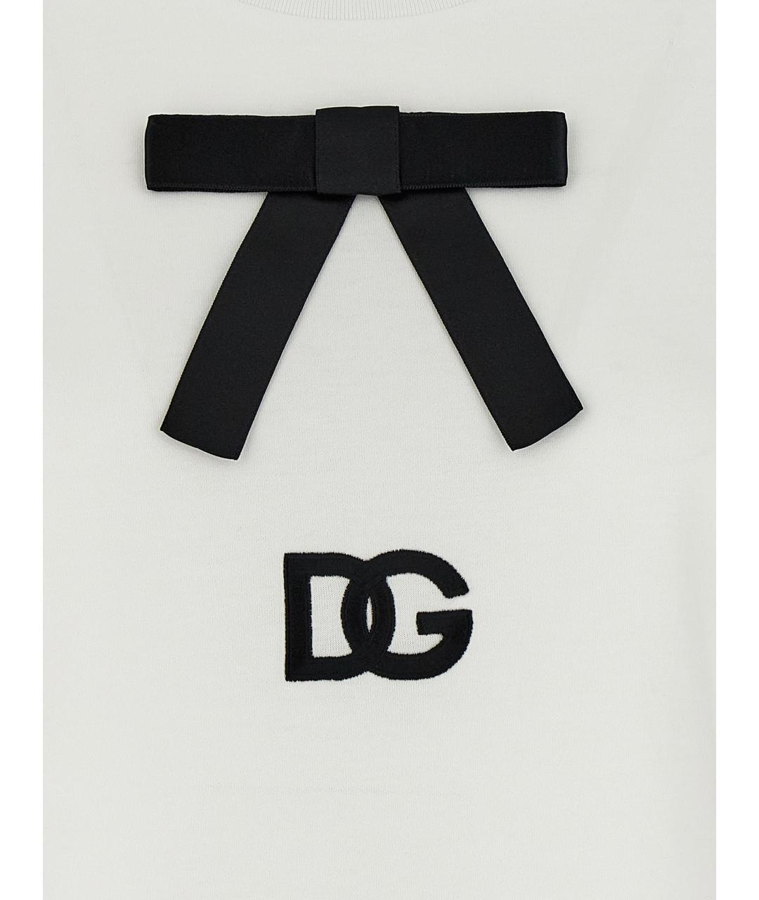 DOLCE&GABBANA Белая хлопковая футболка, фото 4