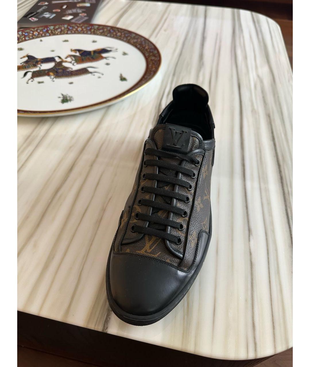 LOUIS VUITTON Коричневые кожаные низкие кроссовки / кеды, фото 7