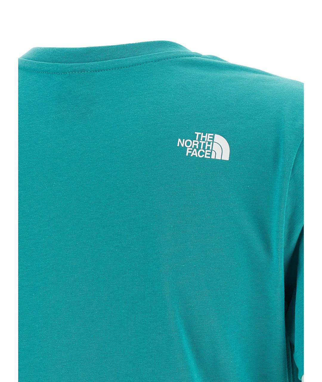THE NORTH FACE Бирюзовая хлопковая футболка, фото 4