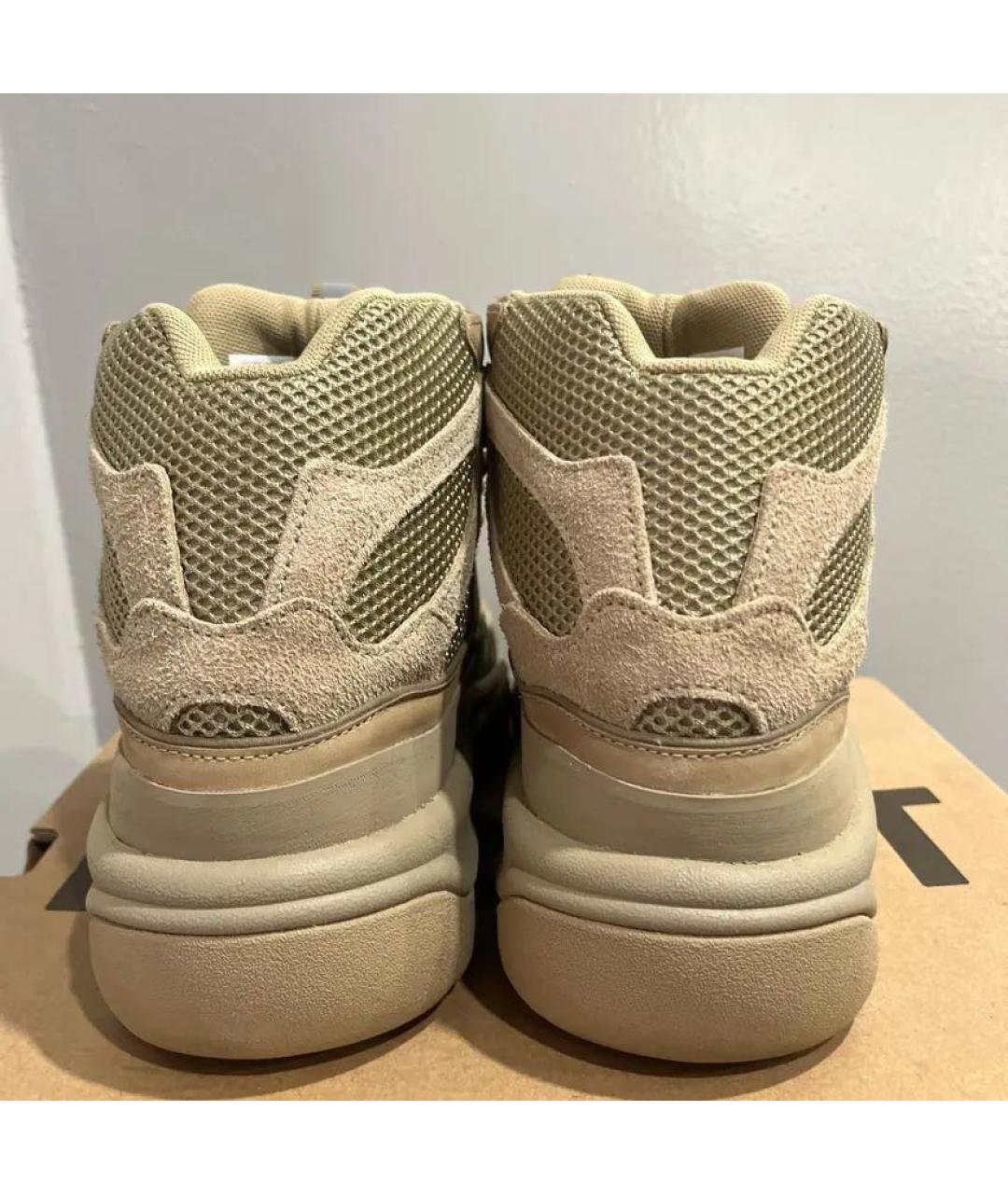ADIDAS YEEZY Бежевые замшевые высокие кроссовки / кеды, фото 4