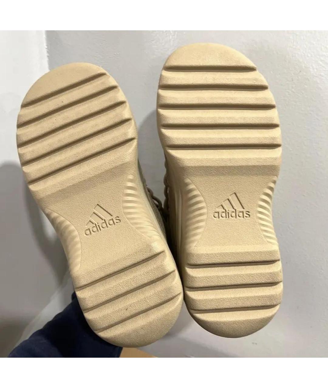 ADIDAS YEEZY Бежевые замшевые высокие кроссовки / кеды, фото 6