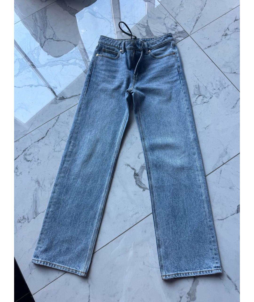 ALEXANDER WANG Синие хлопковые прямые джинсы, фото 5