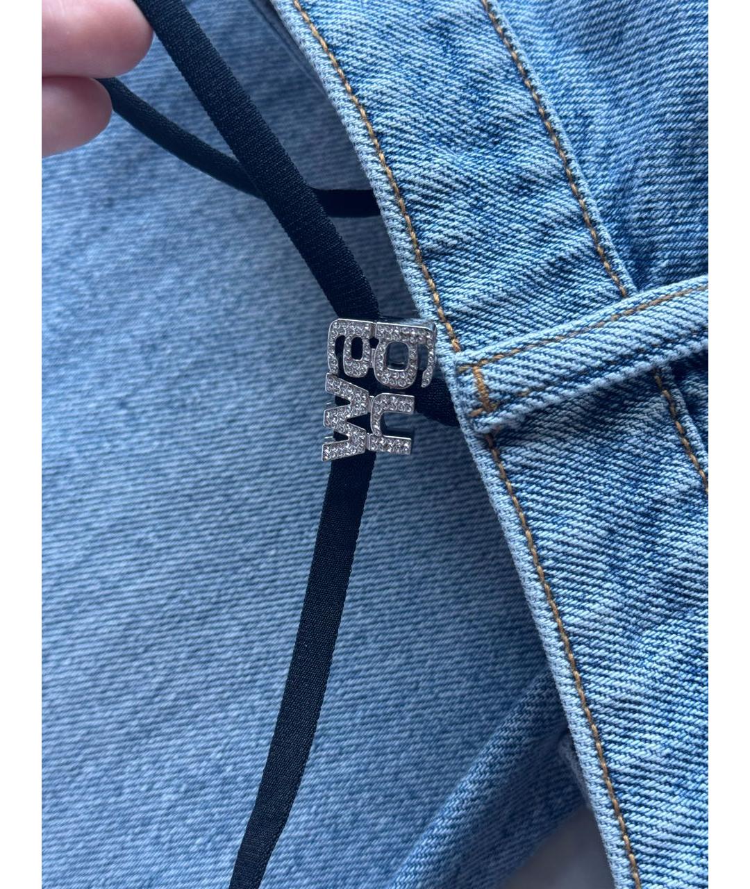 ALEXANDER WANG Синие хлопковые прямые джинсы, фото 4