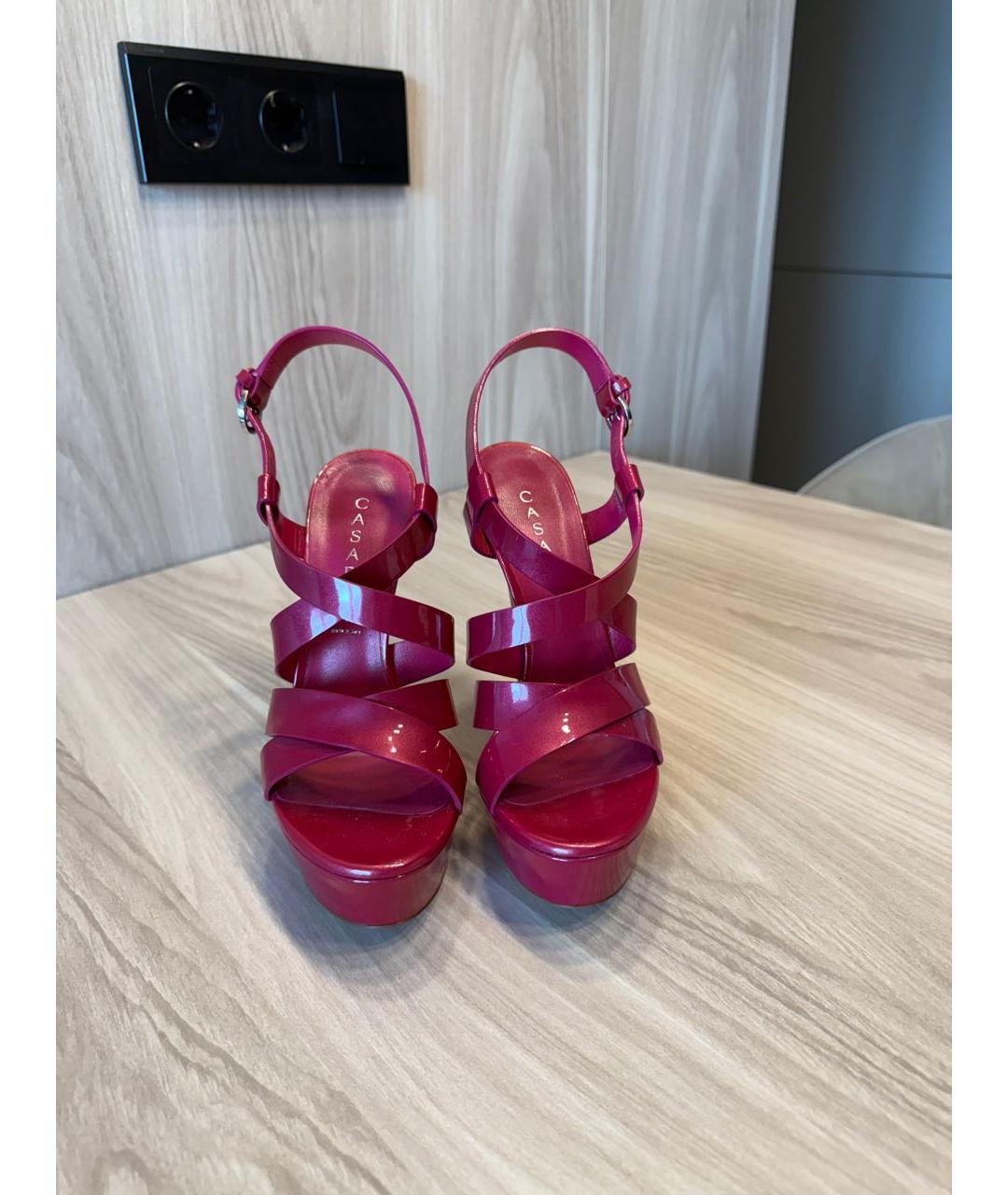 CASADEI Фуксия босоножки из лакированной кожи, фото 2