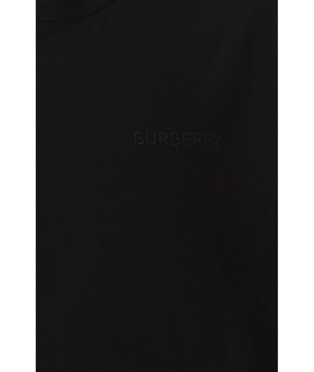 BURBERRY Черная хлопковая футболка, фото 3