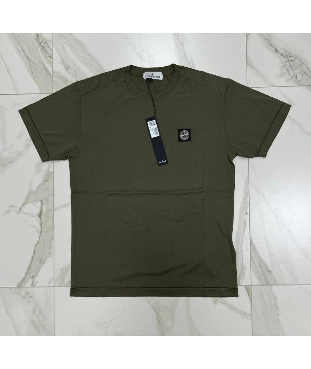 STONE ISLAND Хаки футболка, фото 8