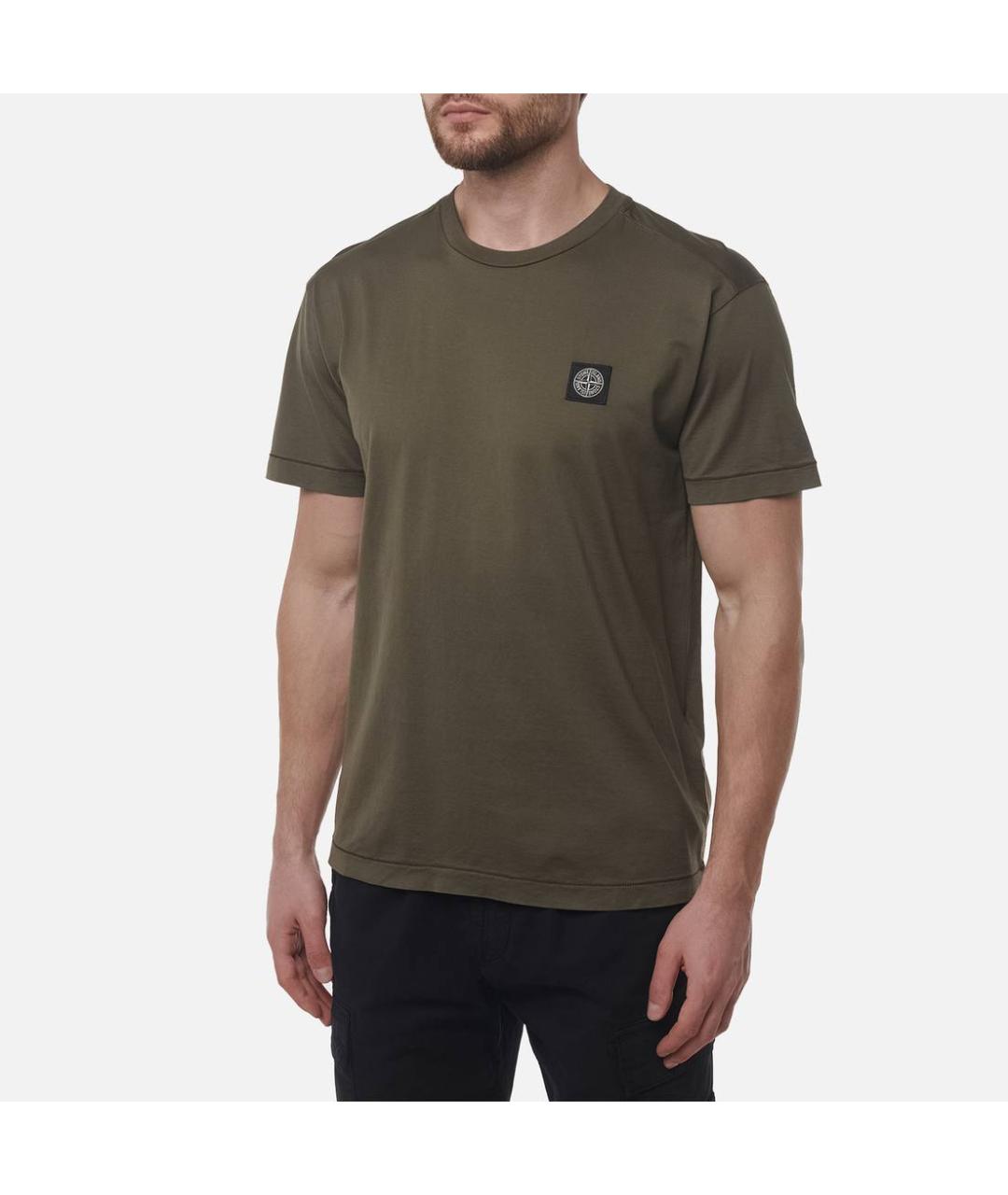STONE ISLAND Хаки футболка, фото 6