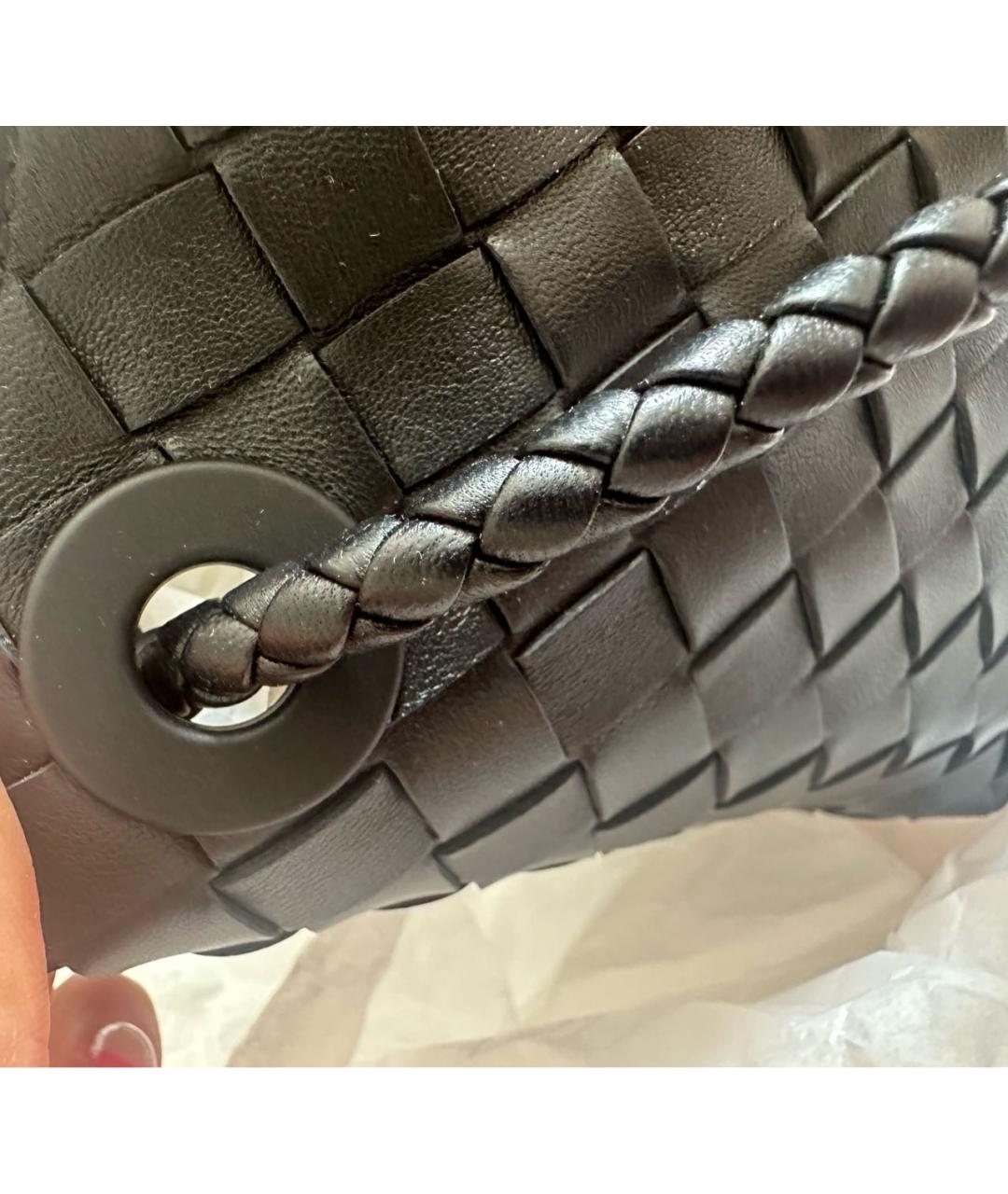 BOTTEGA VENETA Черная кожаная сумка тоут, фото 6
