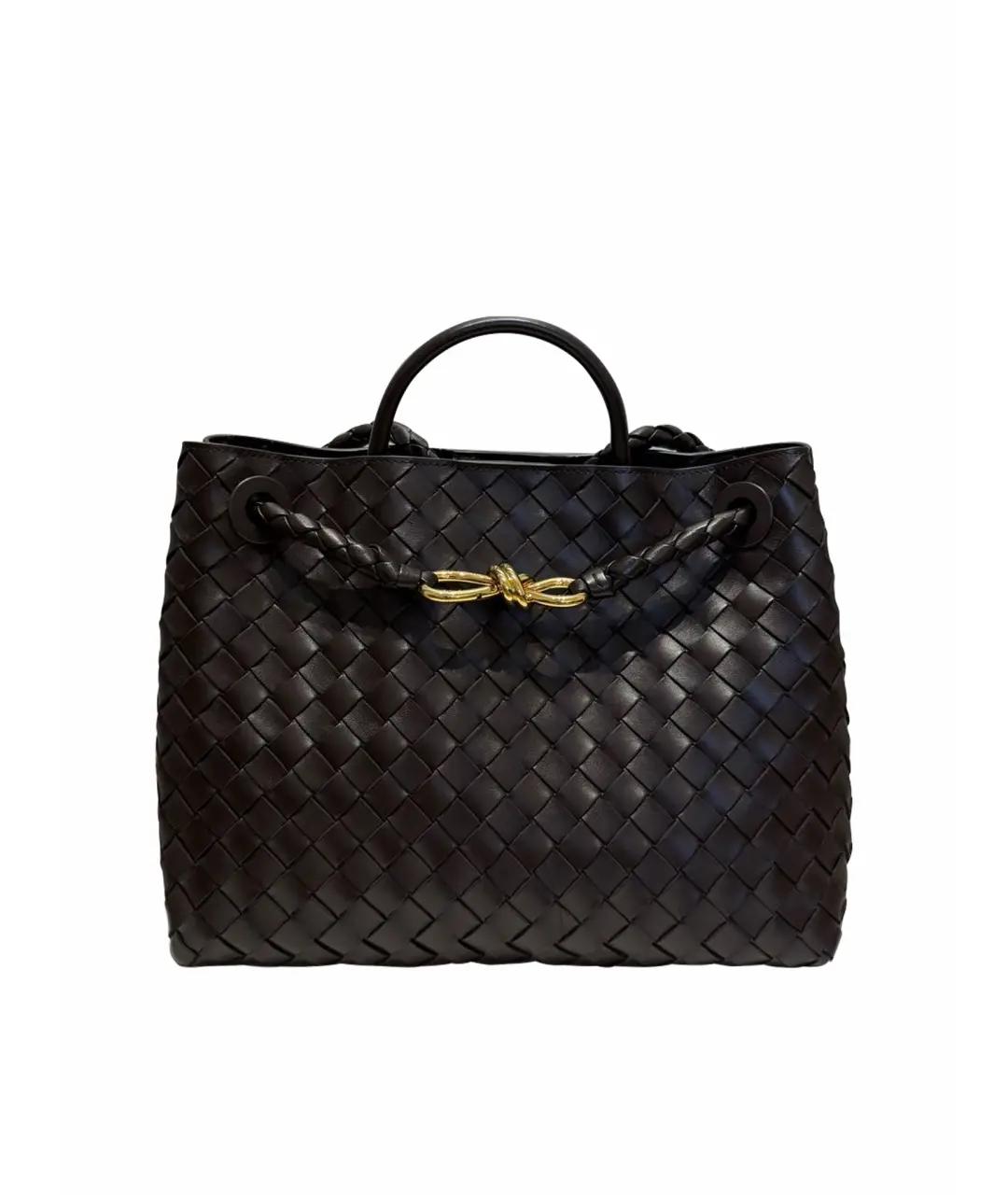 BOTTEGA VENETA Черная кожаная сумка тоут, фото 1
