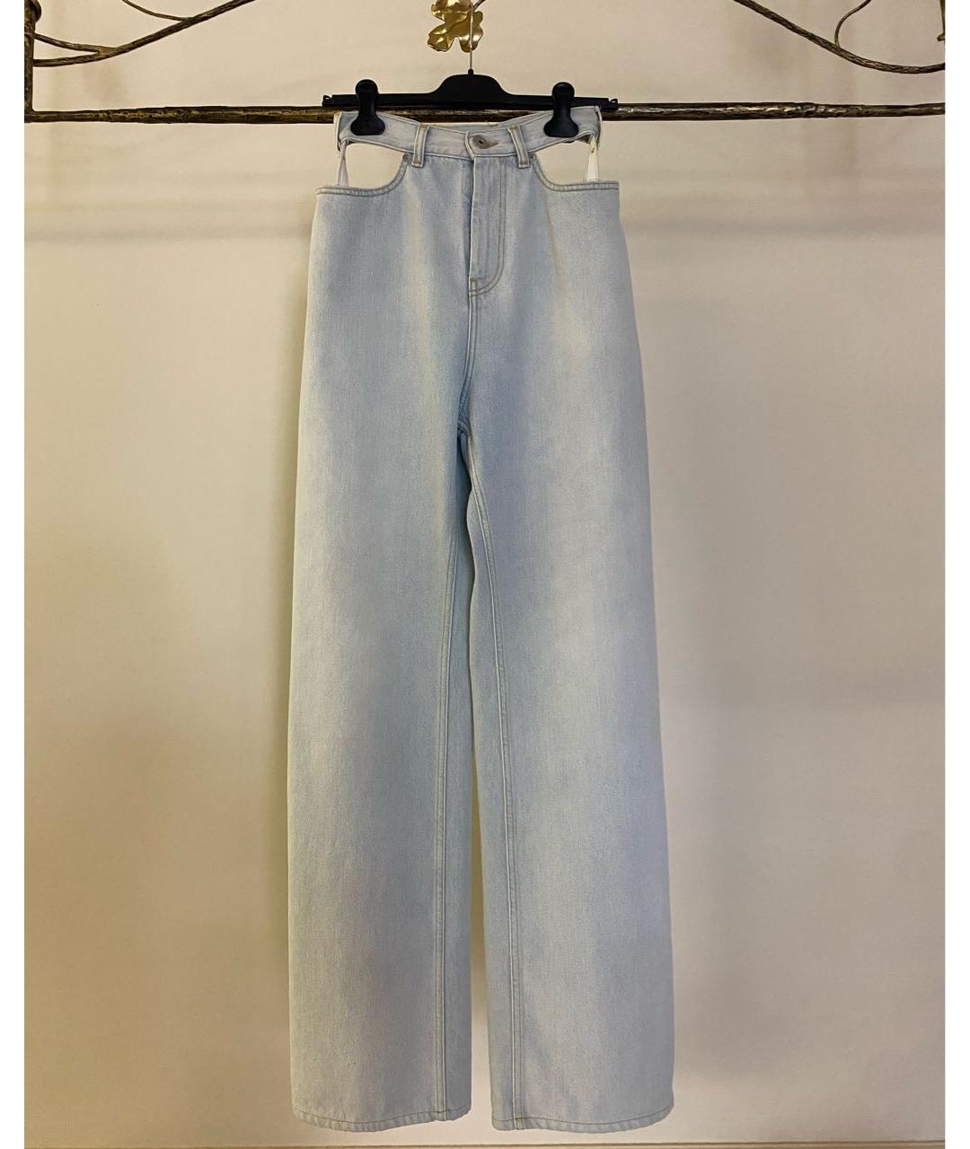 MAISON MARGIELA Голубые хлопковые джинсы клеш, фото 5