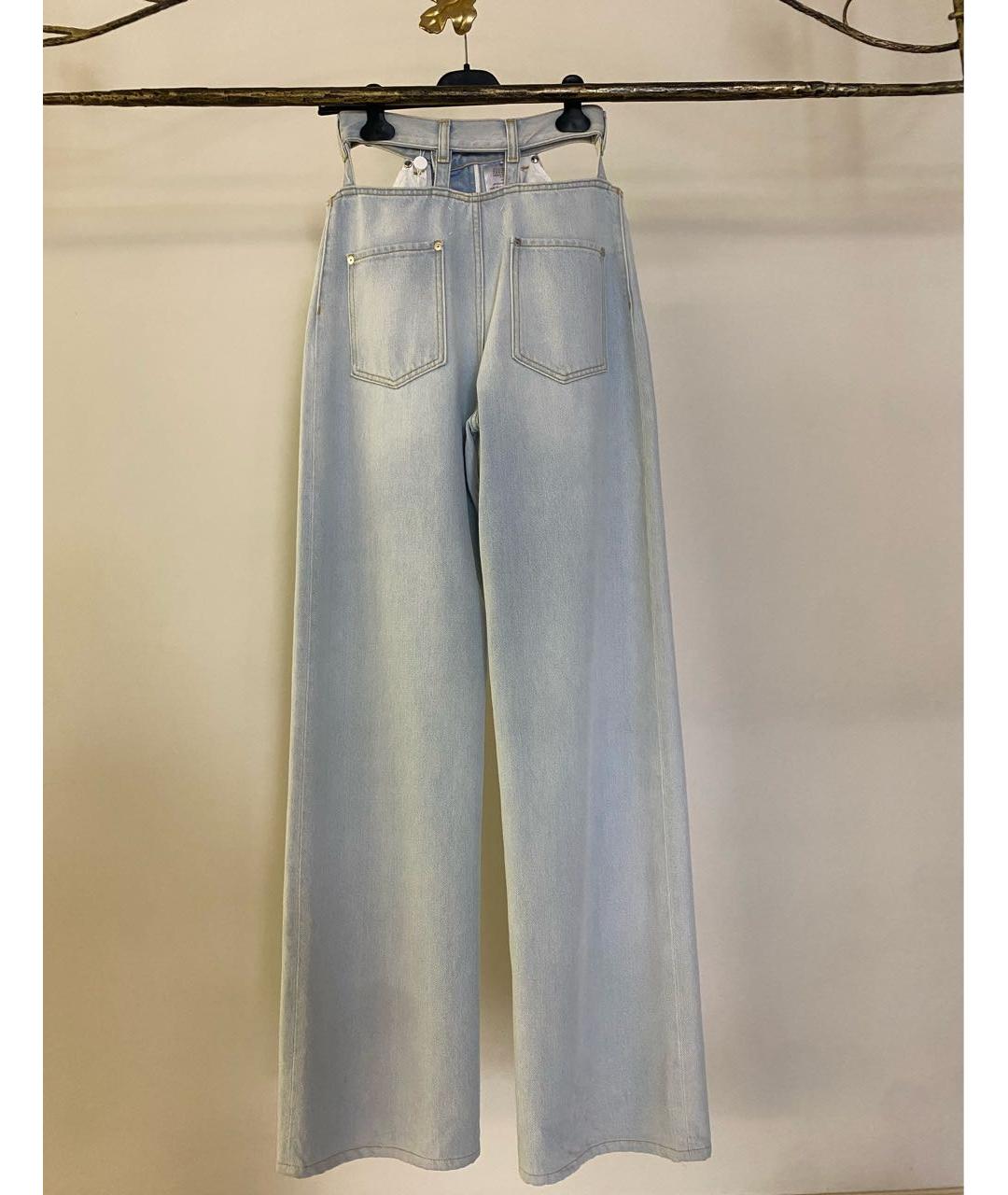MAISON MARGIELA Голубые хлопковые джинсы клеш, фото 2
