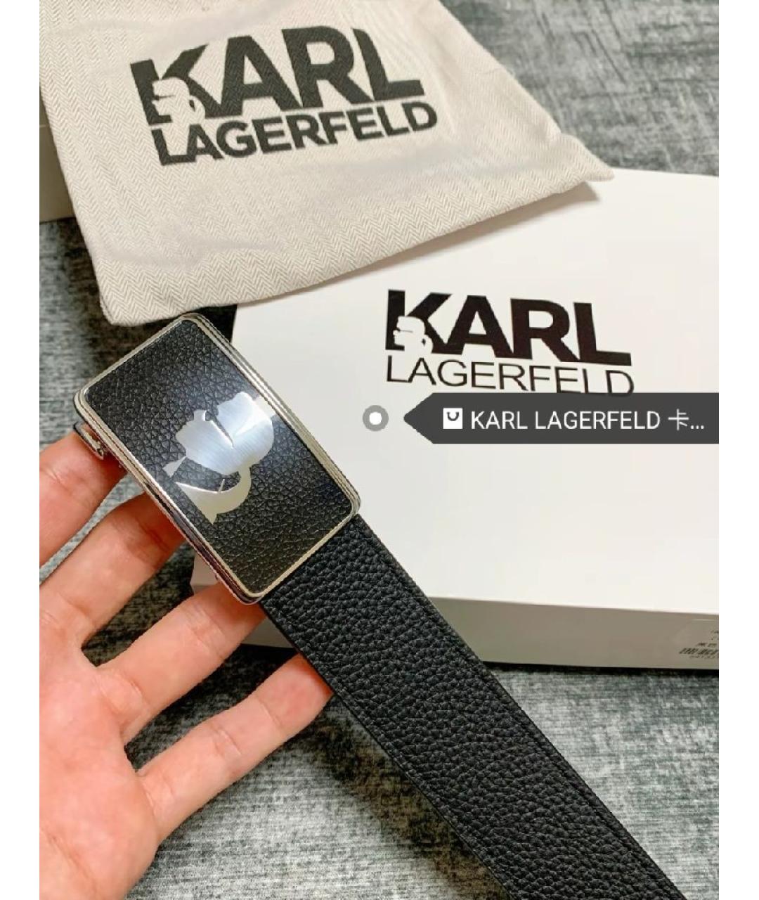 KARL LAGERFELD Черный ремень, фото 6